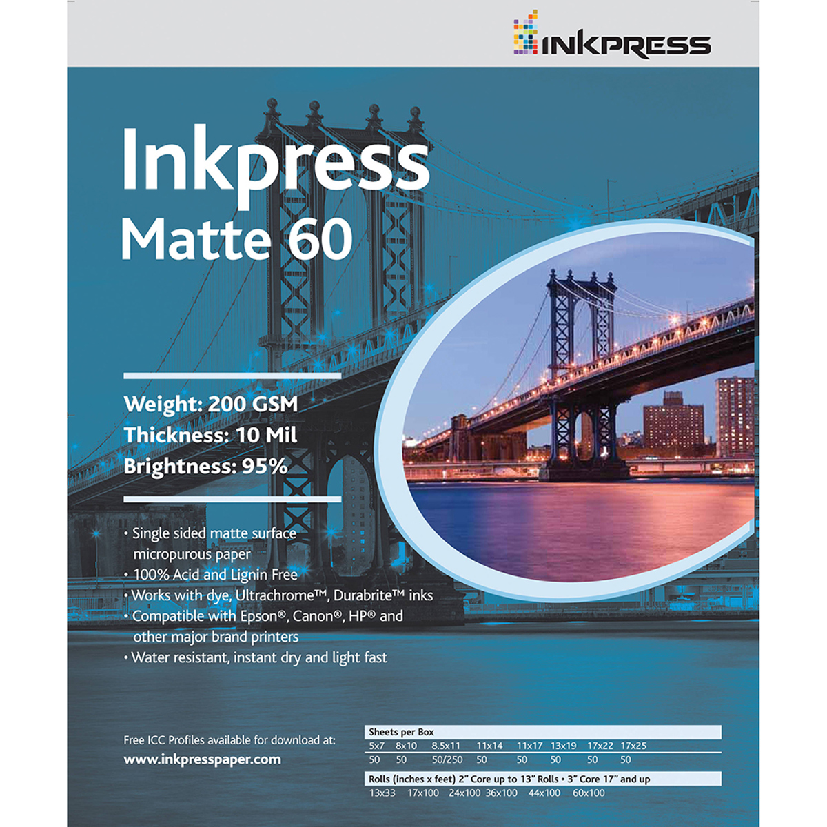 

Inkpress 60 Matte Photo Paper (17x22"), 50 Sheets