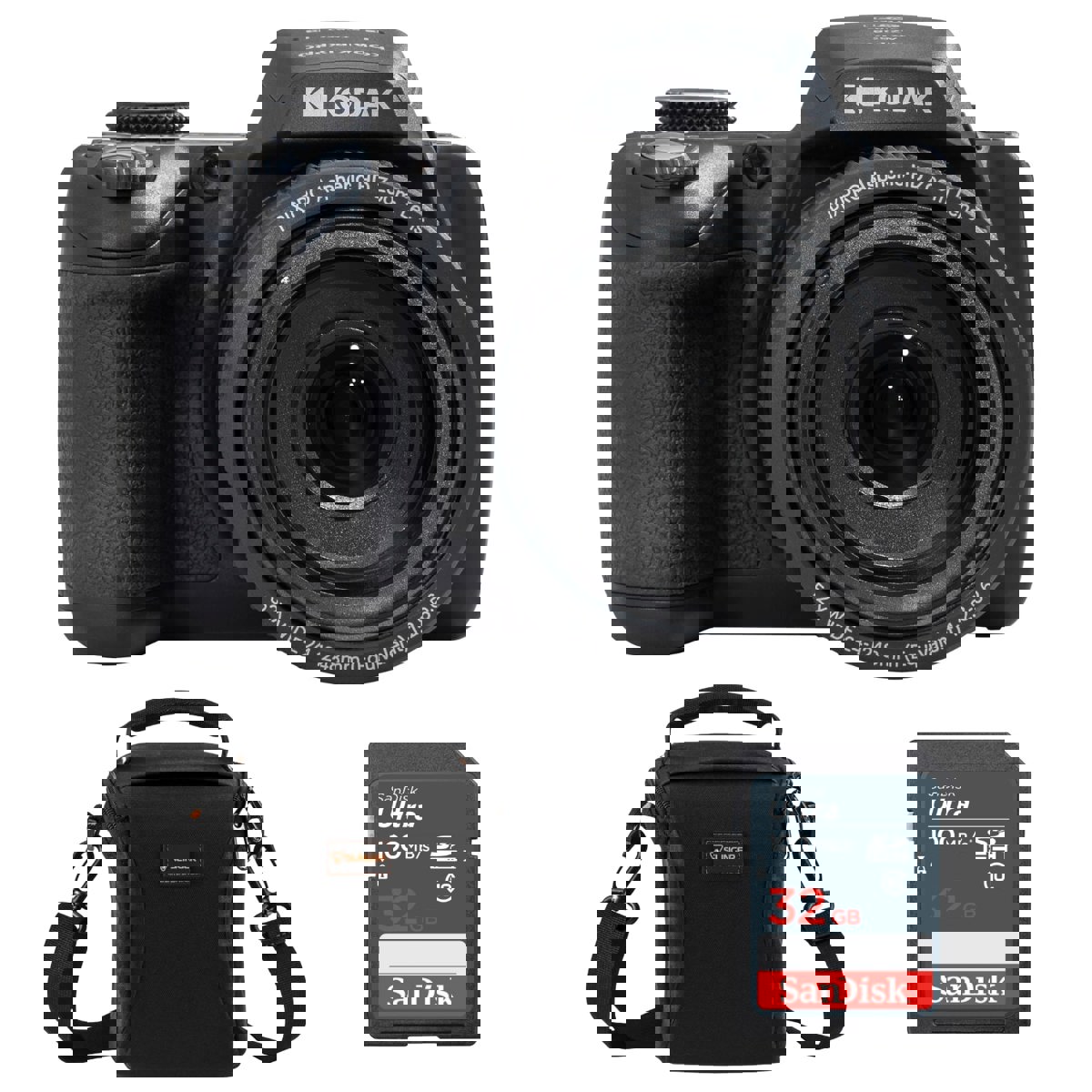 

Kodak PIXPRO AZ528 Astro Zoom 16MP FHD Digital Camera, Black, w/32GB Card & Bag