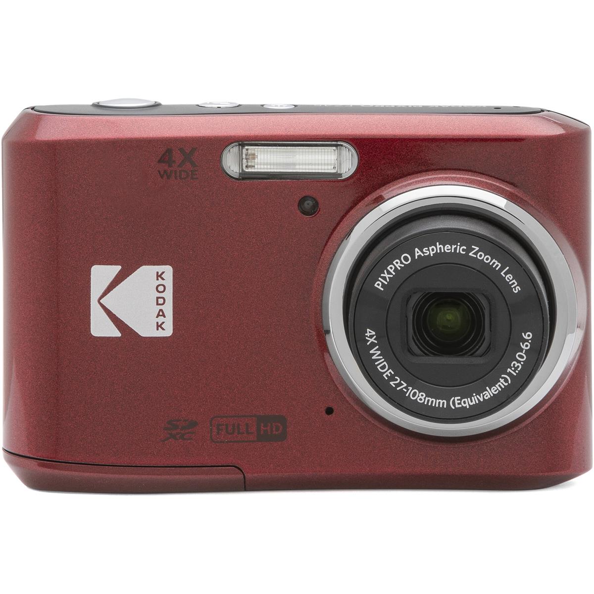Цифровая камера KODAK PIXPRO FZ45 с удобным зумом, красная #FZ45-RD