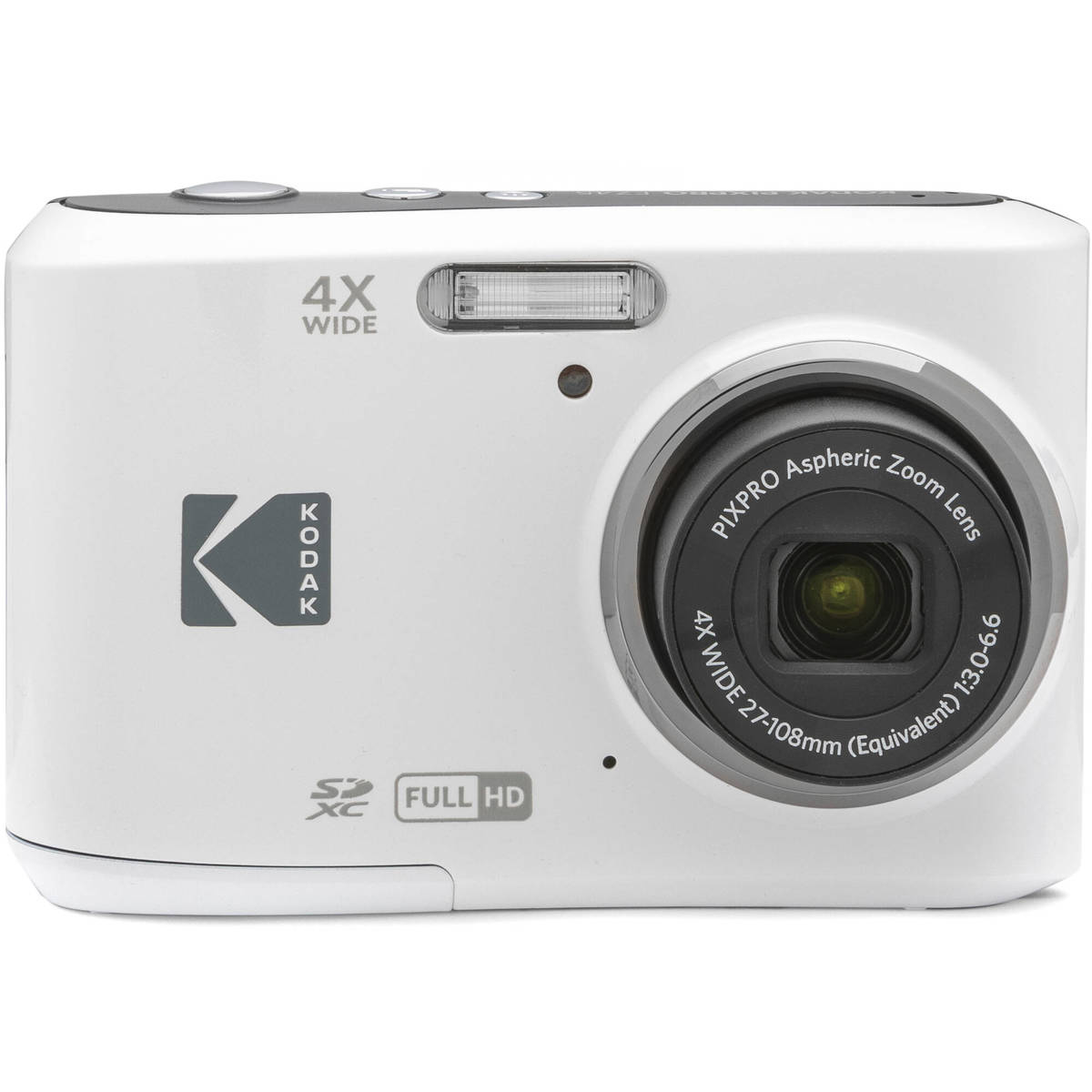 Цифровая фотокамера Kodak PIXPRO FZ45 с удобным зумом, 16 МП, Full HD, белый #FZ45-WH
