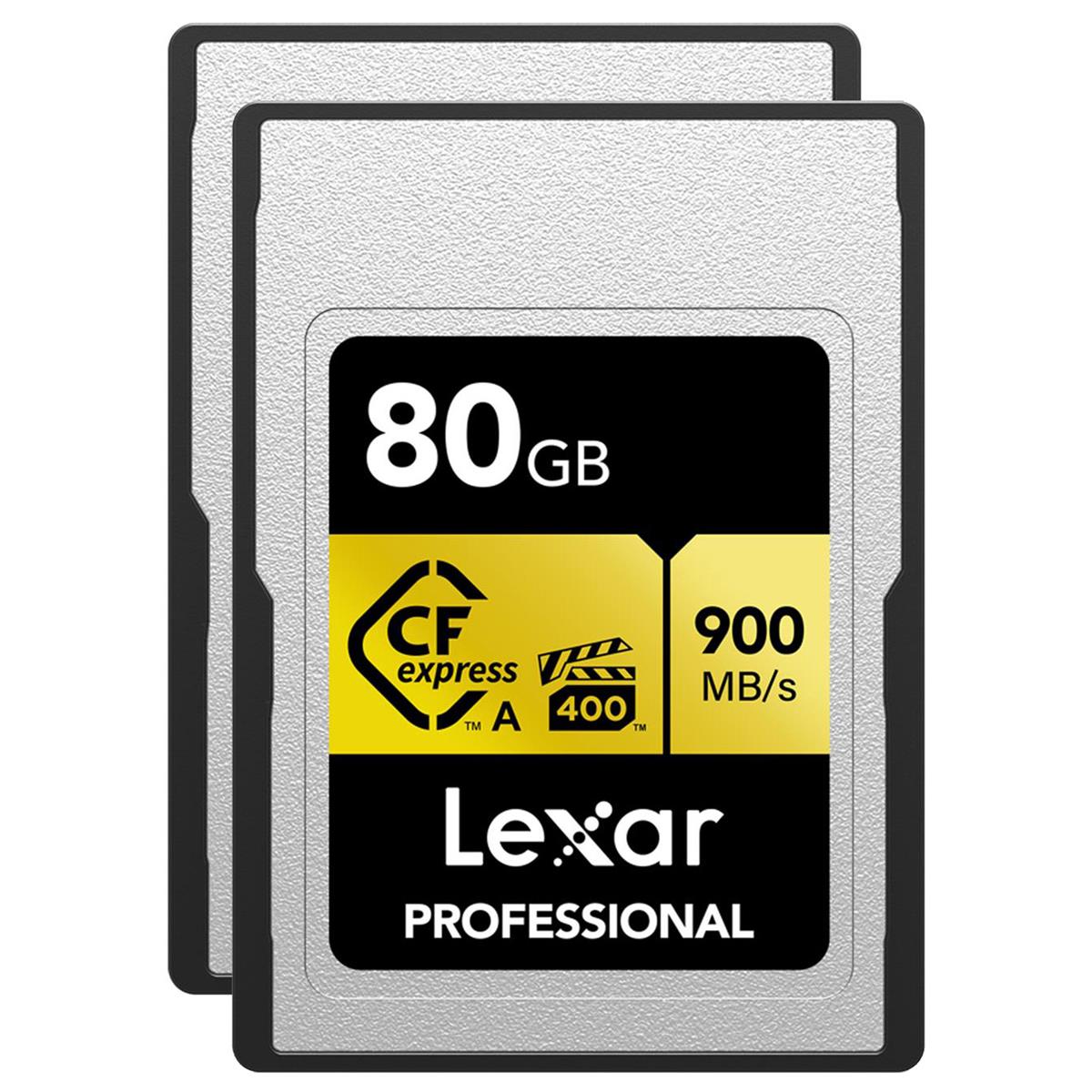 Карта памяти Lexar Gold Series Professional 80 ГБ CFexpress Type-A, 2 шт. в упаковке