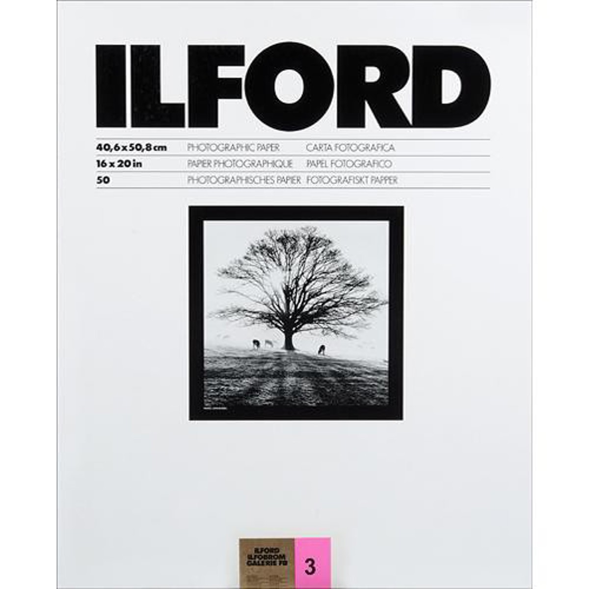 

Ilford Ilfobrom Galerie FB B&W Enlarging Paper, 20x24"-10 Sheets Glossy, Grade 3