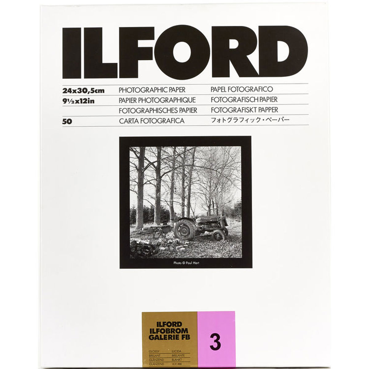 

Ilford Ilfobrom Galerie FB B&W Enlarging Paper,9.5x12"-50 Sheets Glossy, Grade 3
