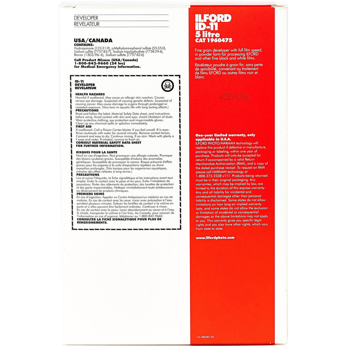 

Ilford ID-11 Fine Grain Developer for Black & White Film, 5 Liters
