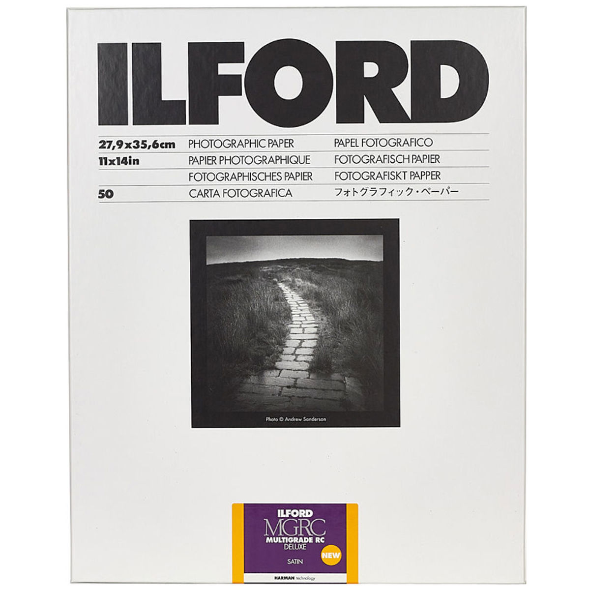 Фотобумага Ilford Multigrade V RC Deluxe Satin Black White, 11x14 дюймов, 50 листов