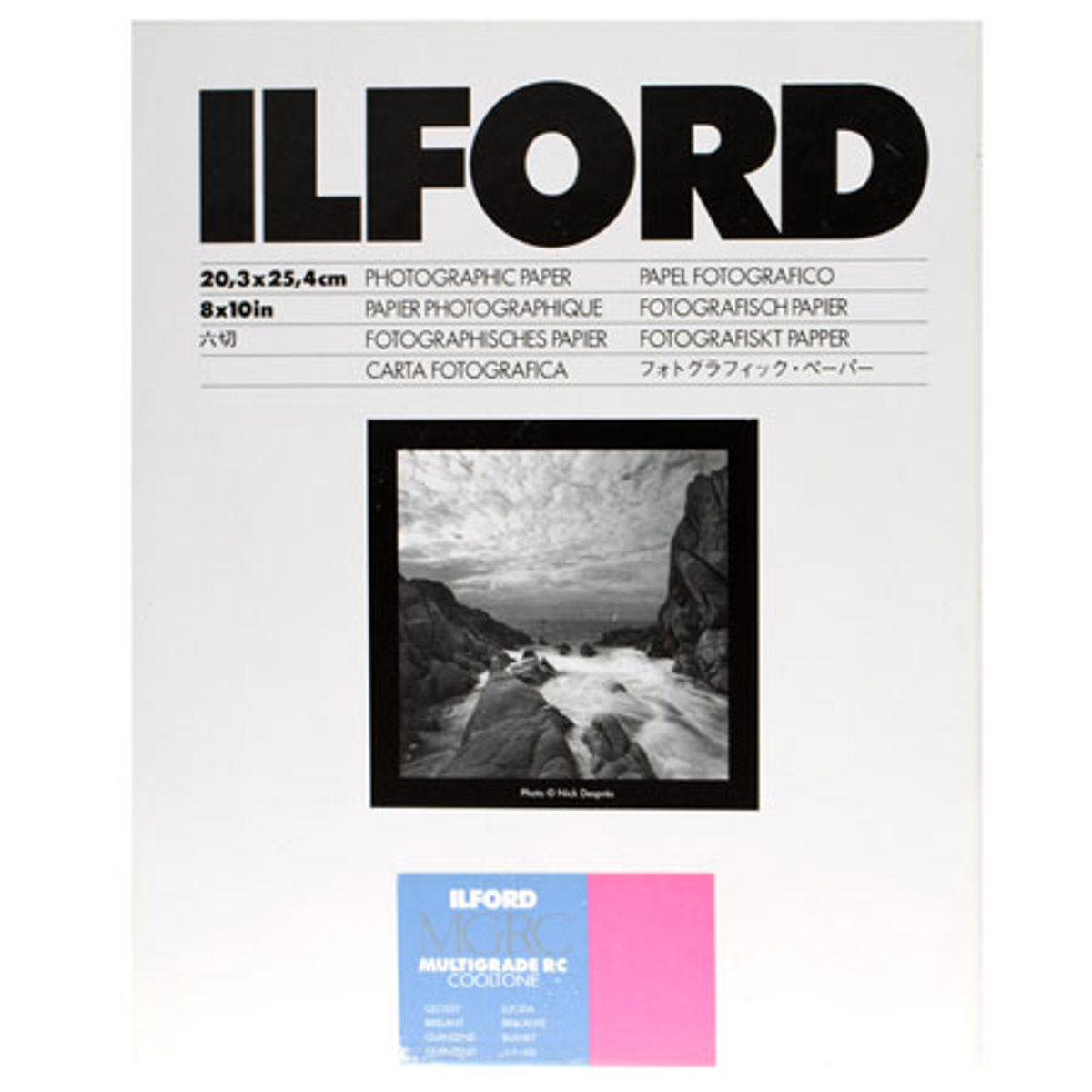 Увеличивающая бумага Ilford Multigrade RC Cooltone VC BW, глянцевая, 8x10 дюймов — 100 листов