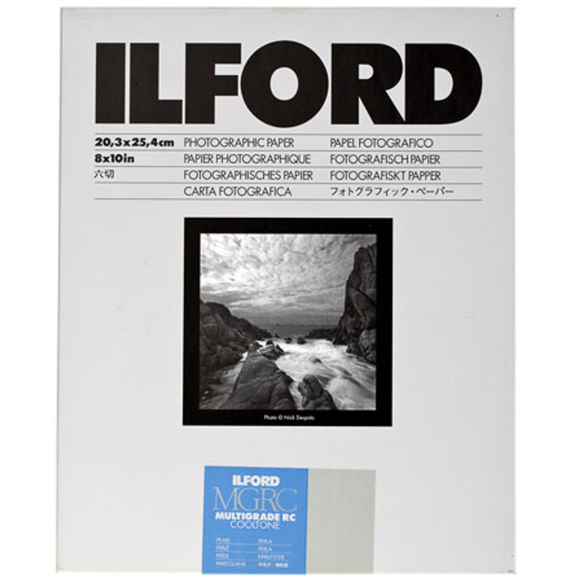 Увеличивающая бумага Ilford Multigrade RC Cooltone VC BW, жемчужная, 8x10 дюймов — 100 листов