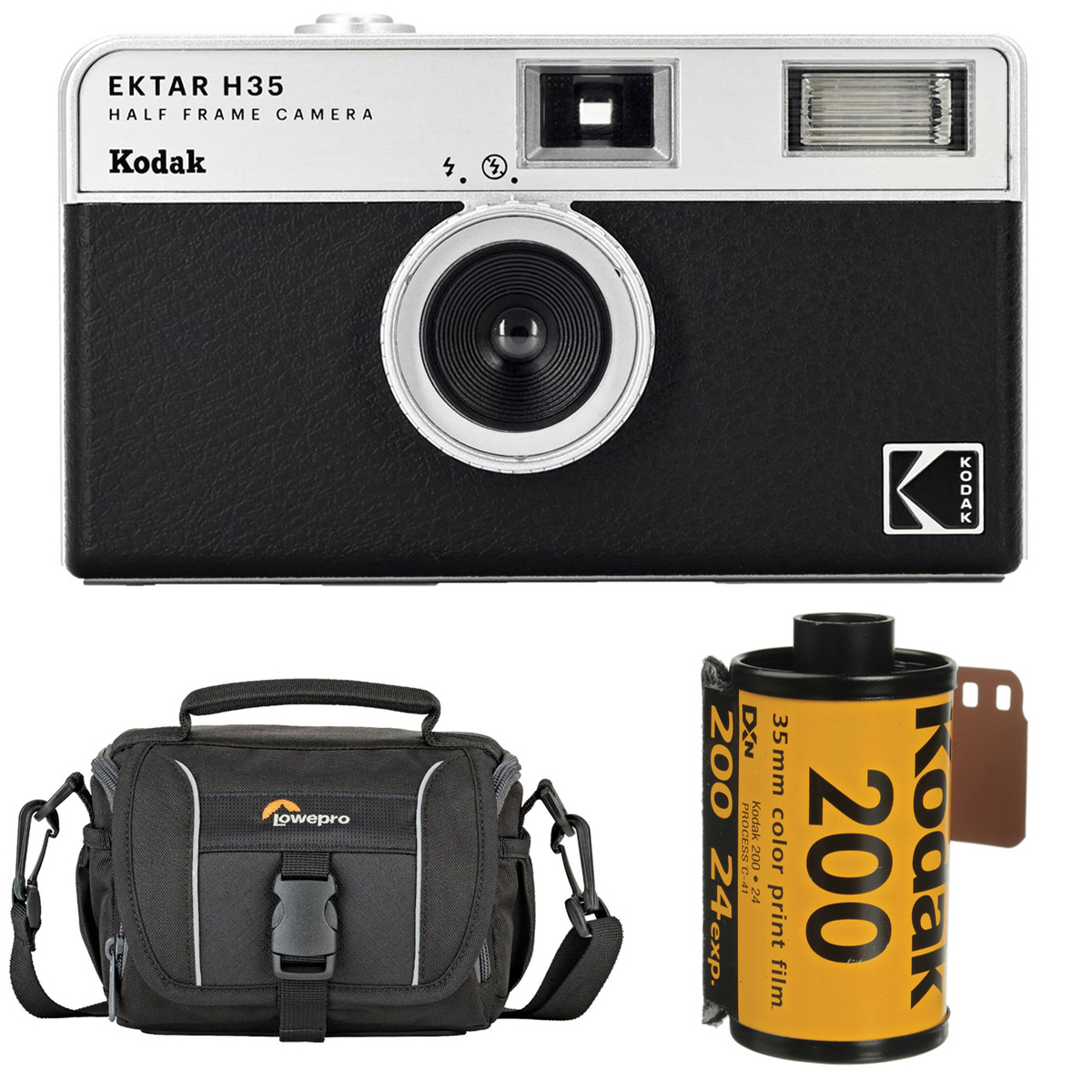 

Kodak KODAK EKTAR H35 Half Frame Film Camera, Black with Start Shooting Kit