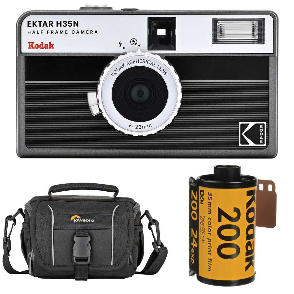 

Kodak KODAK EKTAR H35N Half Frame Film Camera, Striped Black with Start Shooting Kit