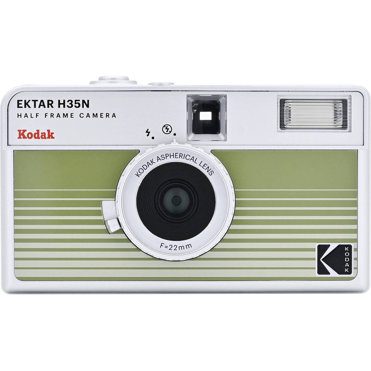 

Kodak EKTAR H35N Half Frame Film Camera with Built-In Star Filter Striped Green