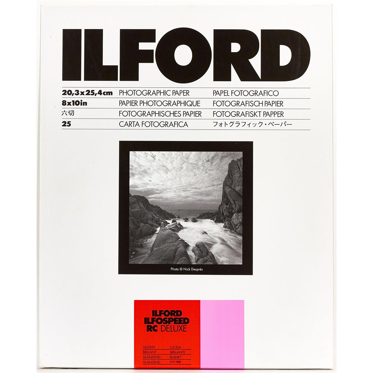 Фотобумага Ilford Ilfospeed RC Deluxe, класс 3, 8,5x11 дюймов, 250 листов, глянцевая