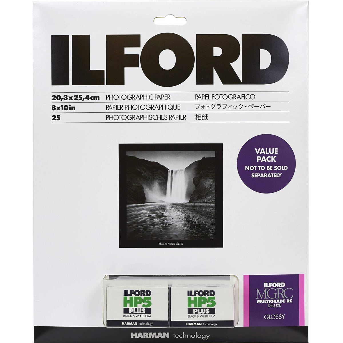 Глянцевая бумага Ilford Multigrade V RC Deluxe, 2 рулона пленки HP5 Plus, 25 листов