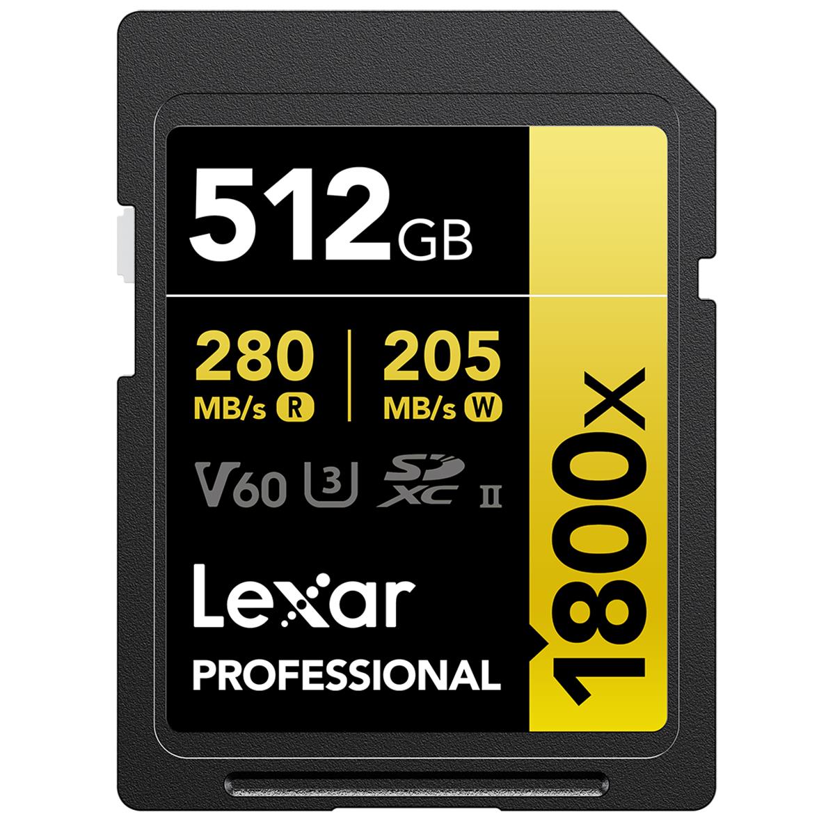 Карта памяти Lexar GOLD Series Professional 1800x 512 ГБ SDXC UHS-II U3