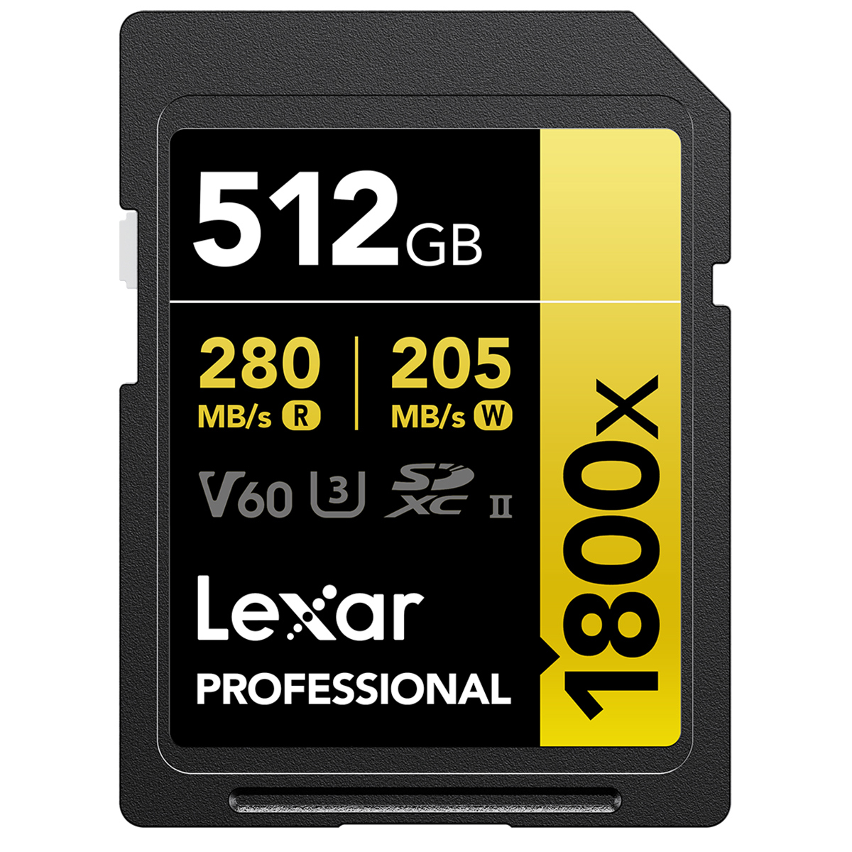 

Lexar GOLD Series Professional 1800x 512GB UHS-II SDXC Memory Card