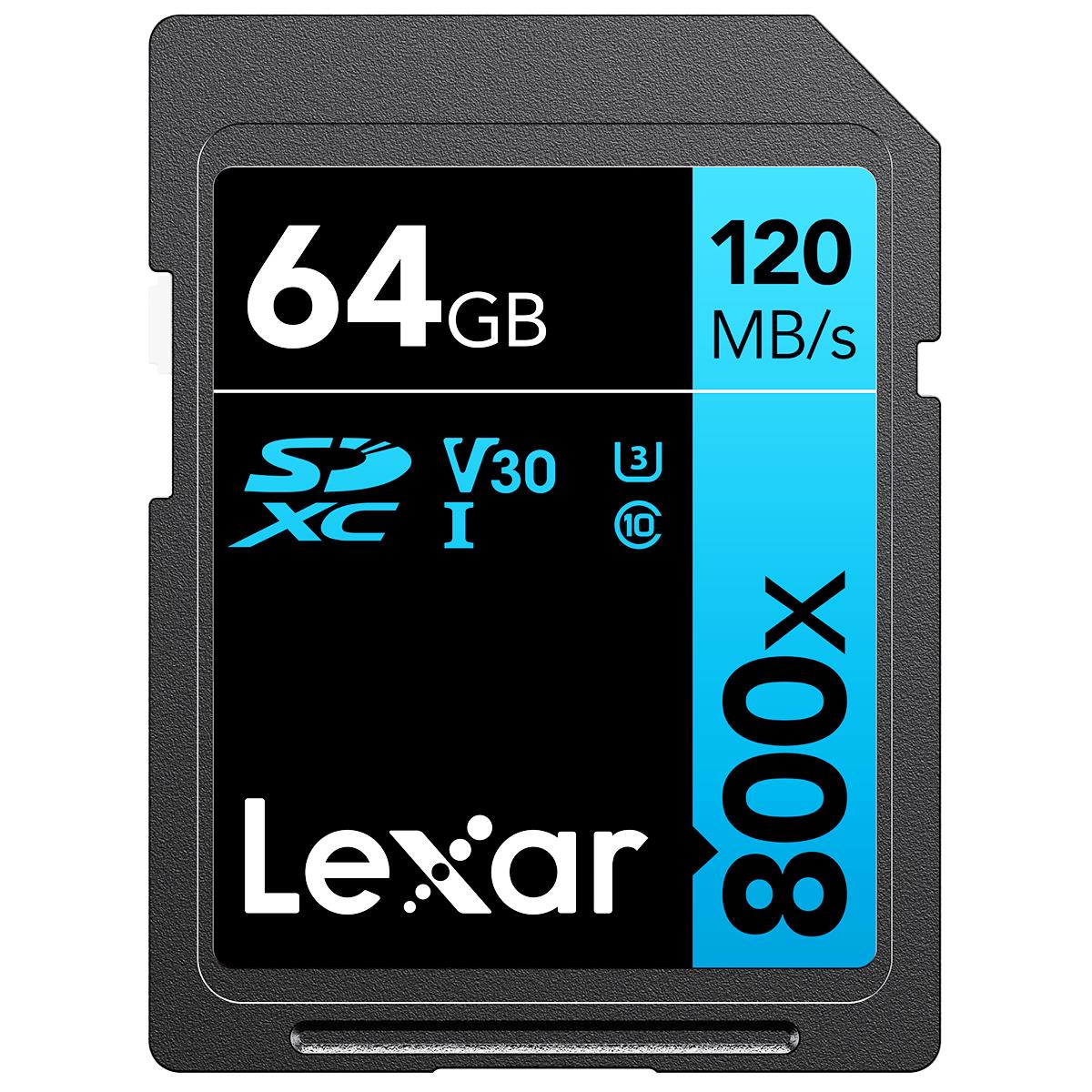 Карта памяти Lexar BLUE Series Professional 800x 64 ГБ UHS-I U3 SDXC