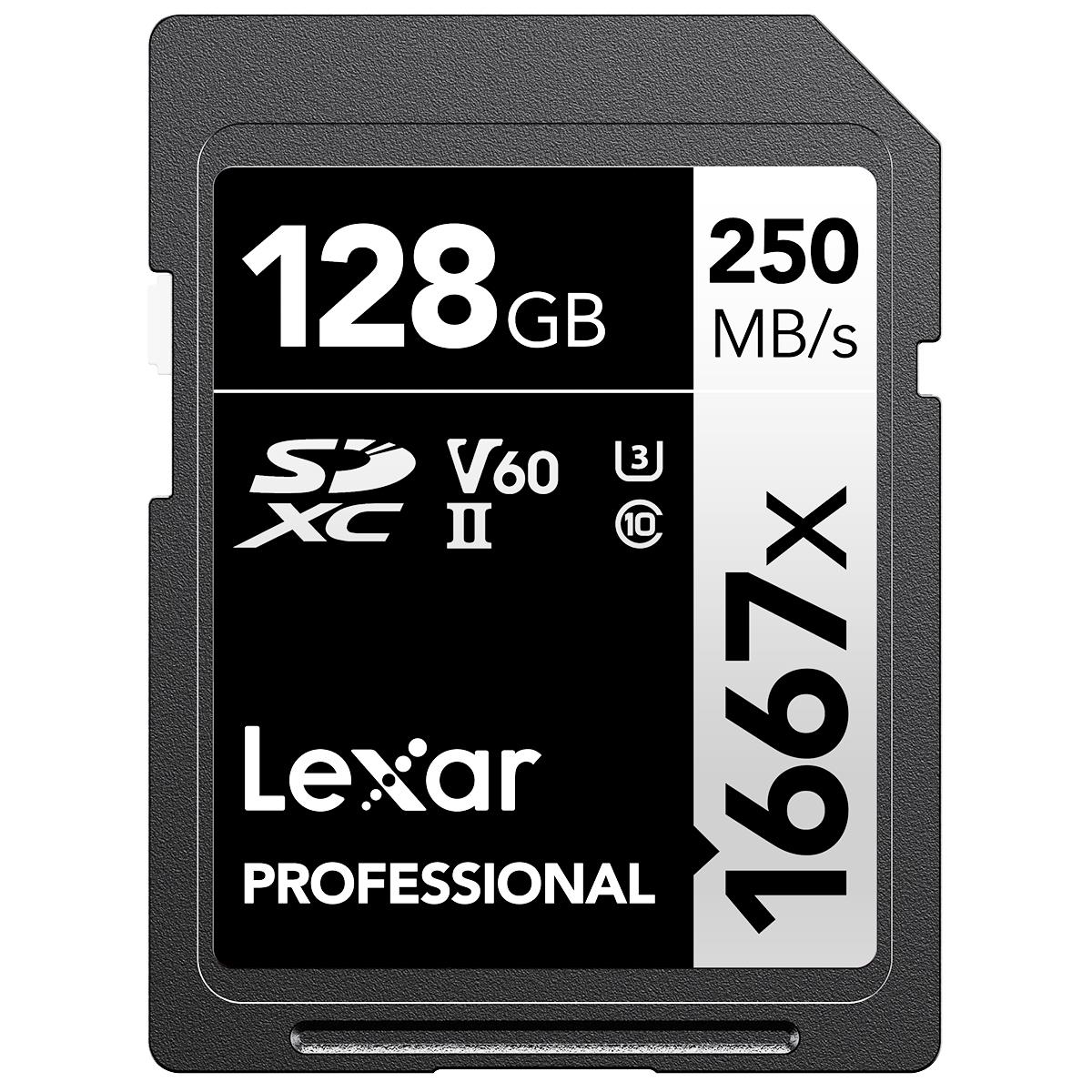 Карта памяти Lexar Professional 1667x 128 ГБ SDXC UHS-II/U3 #LSD128CBNA1667