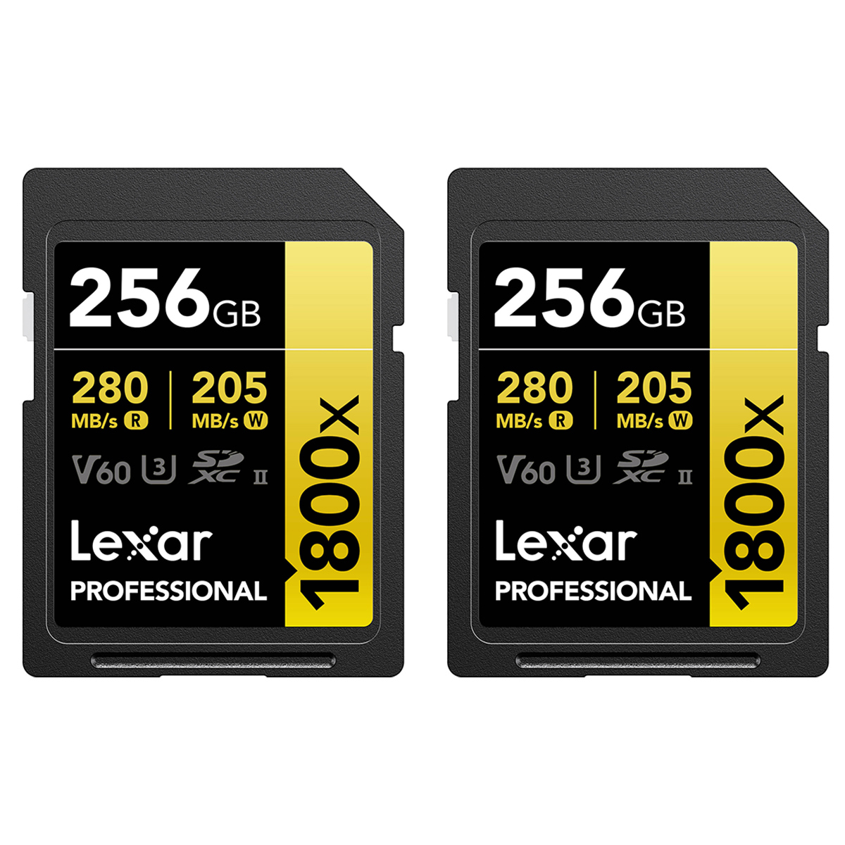 

Lexar GOLD Series Professional 1800x 256GB UHS-II U3 SDXC Memory Card, 2-Pack