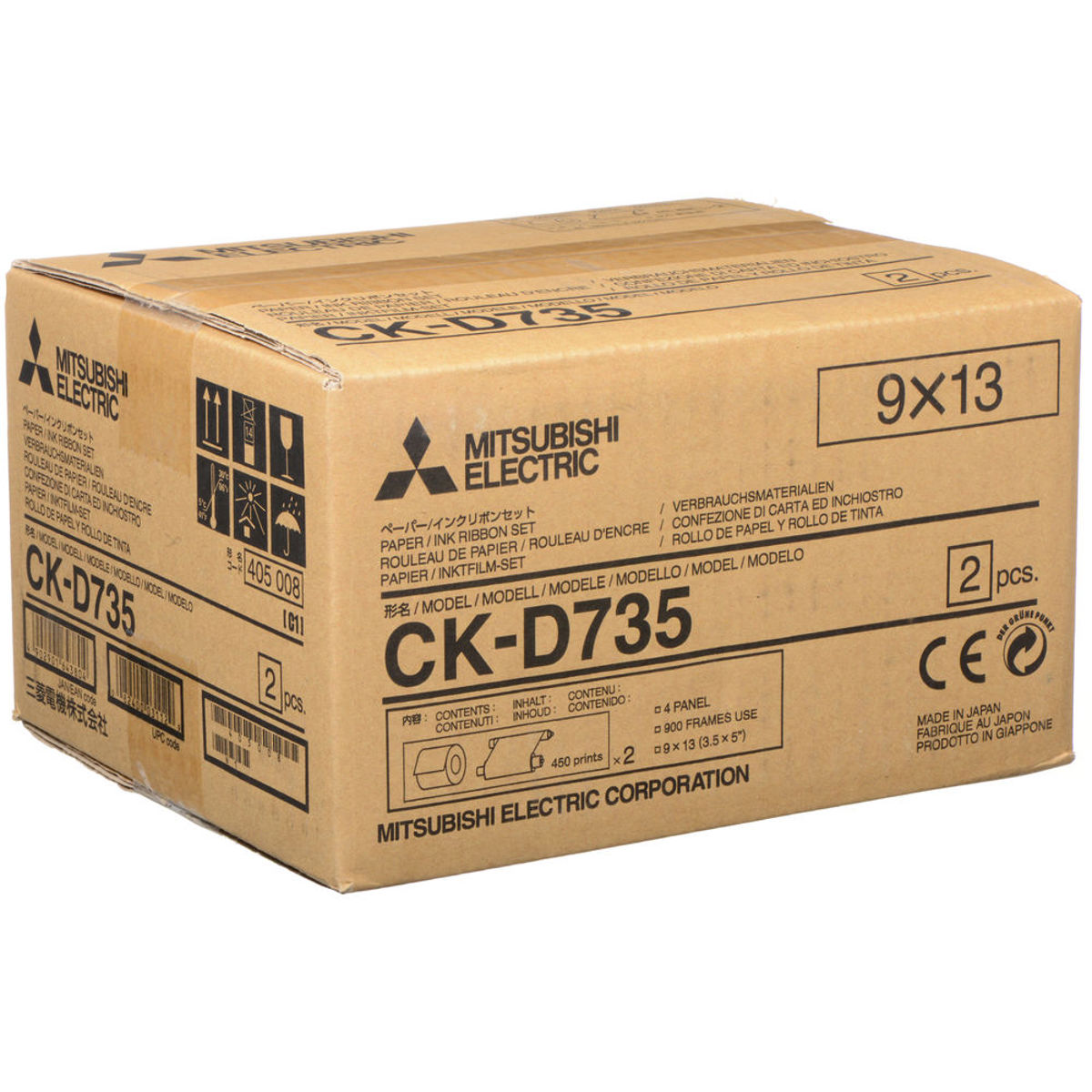 

Mitsubishi 3.5x5" Media for D70 Dye Sub Printers, 2x 450 Roll (900 Prints)