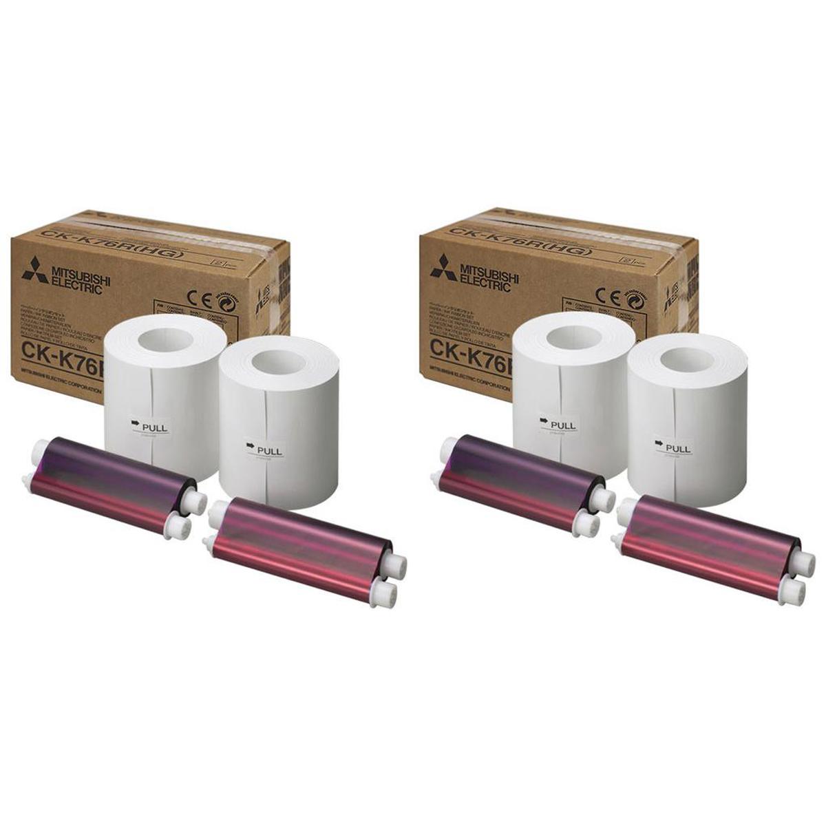 

Mitsubishi CK-K76RHG 6" High Grade Paper & Ink Set for CP-K60DW-S, 2-Pack
