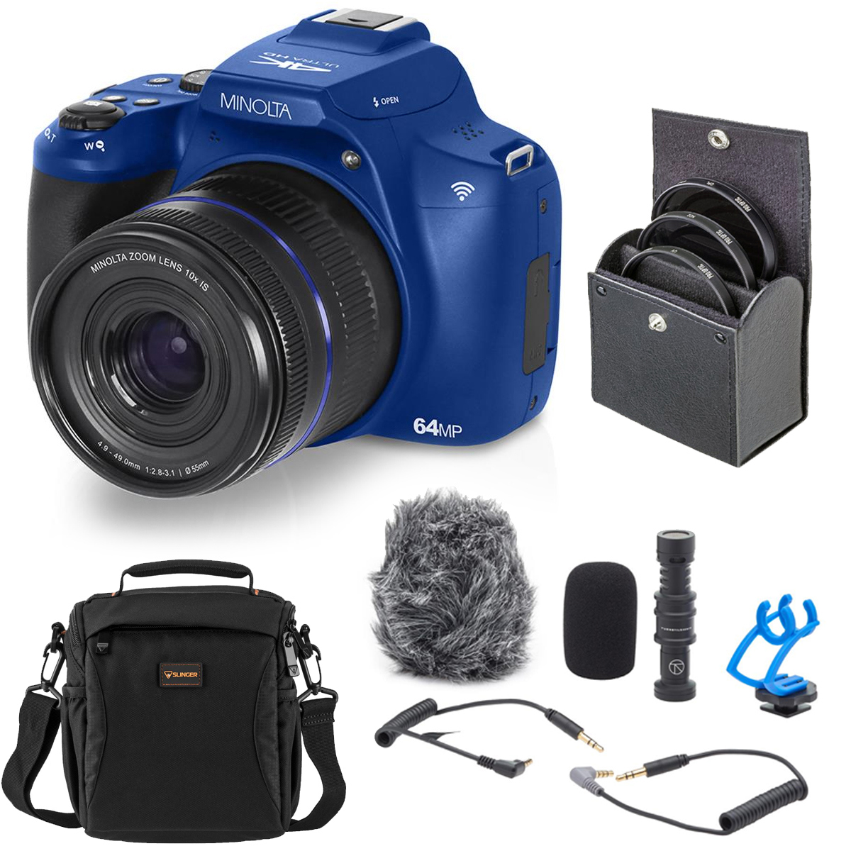 

Minolta MNB10Z 64MP Digital Camera, Blue, with Accessories Kit