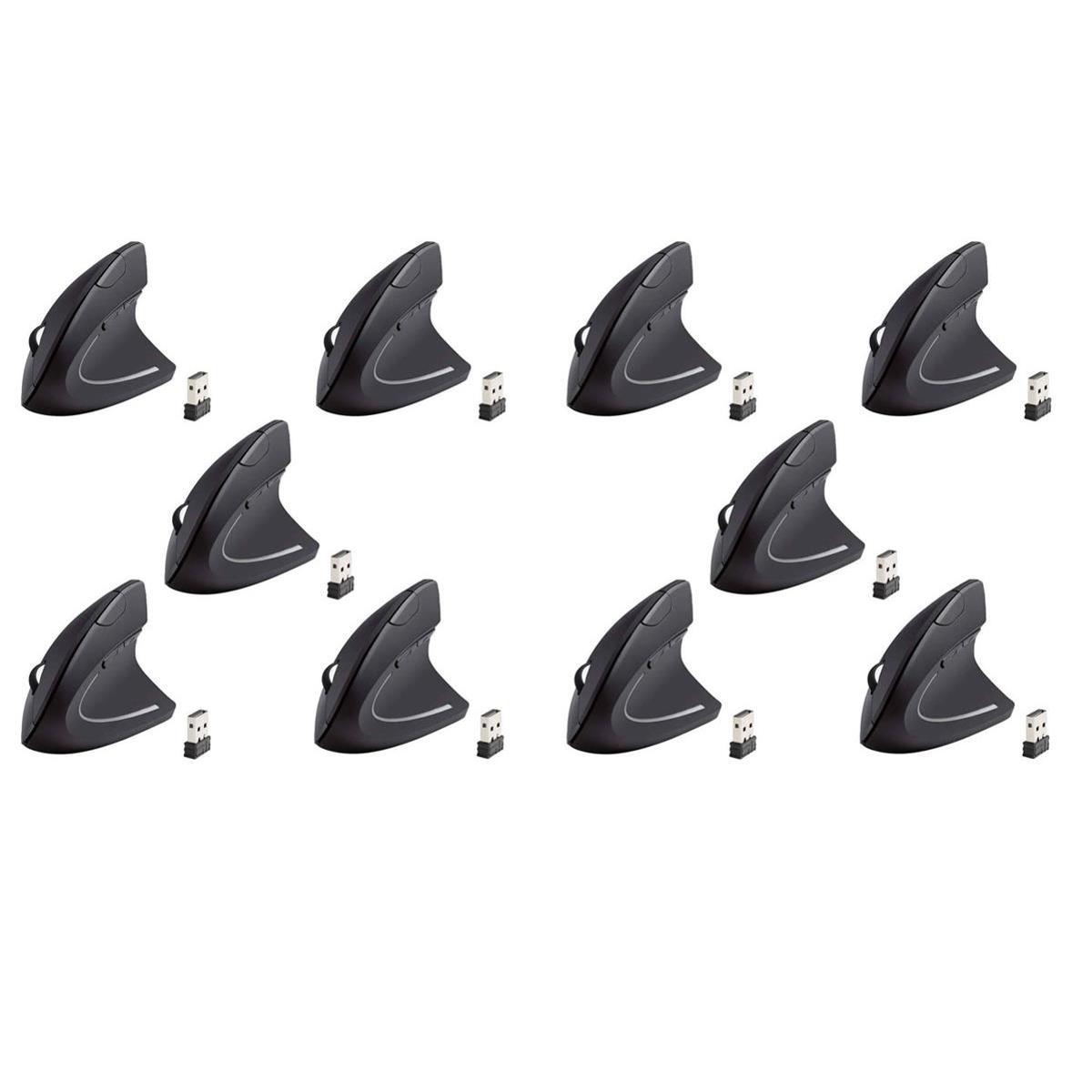 

iMicro 10 Pack MO-WVEO01 2.4GHz Wireless Vertical Ergonomic Optical Mouse,