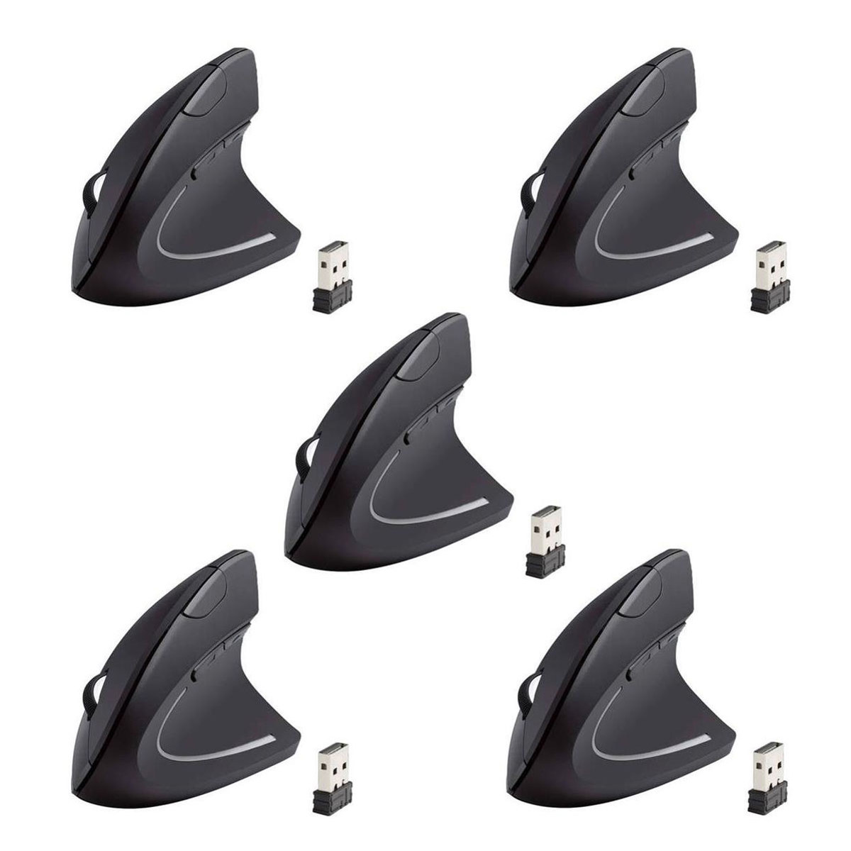 

iMicro 5 Pack MO-WVEO01 2.4GHz Wireless Vertical Ergonomic Optical Mouse,