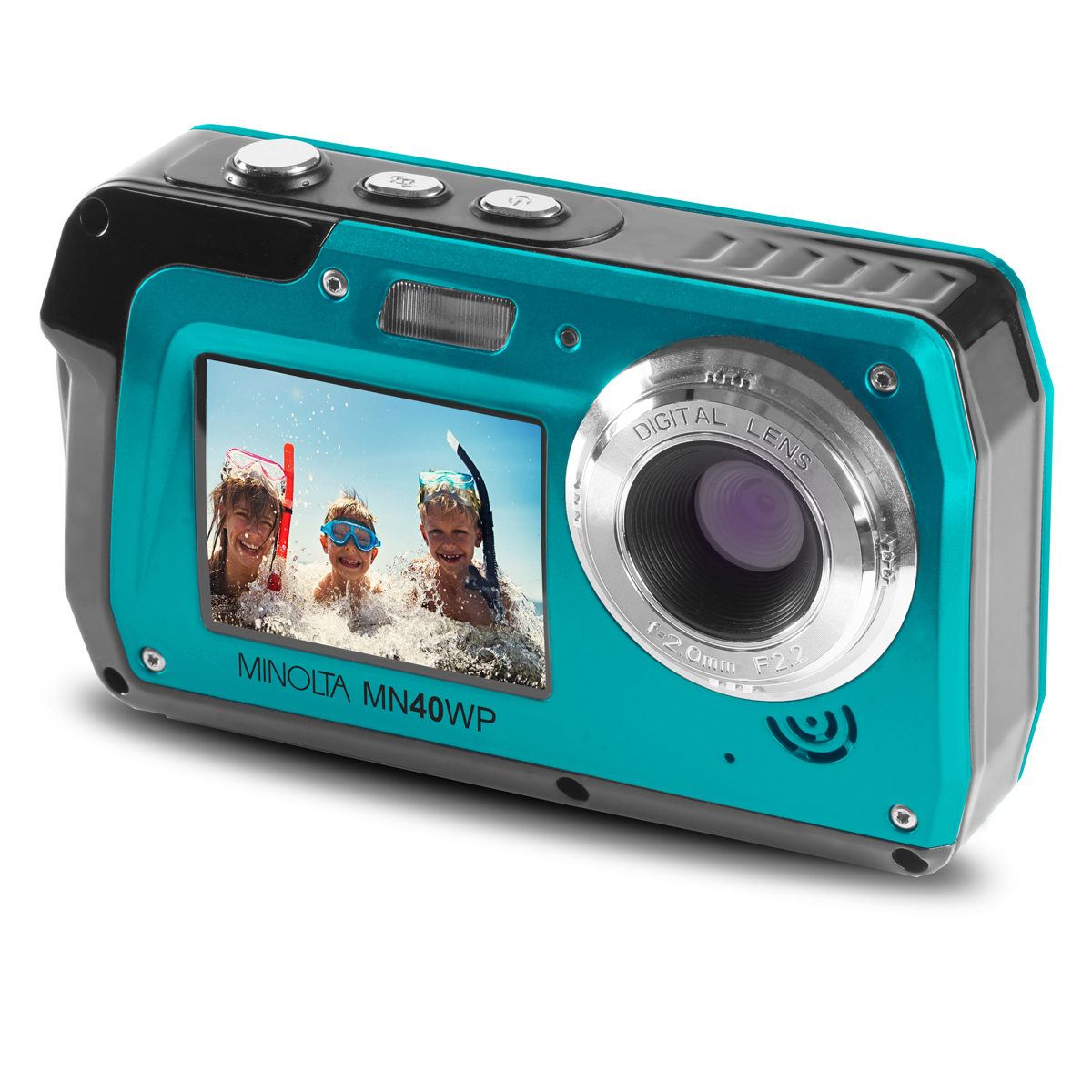 

Minolta MN40WP 48MP QHD Dual LCD Screen Waterproof Camera, Blue