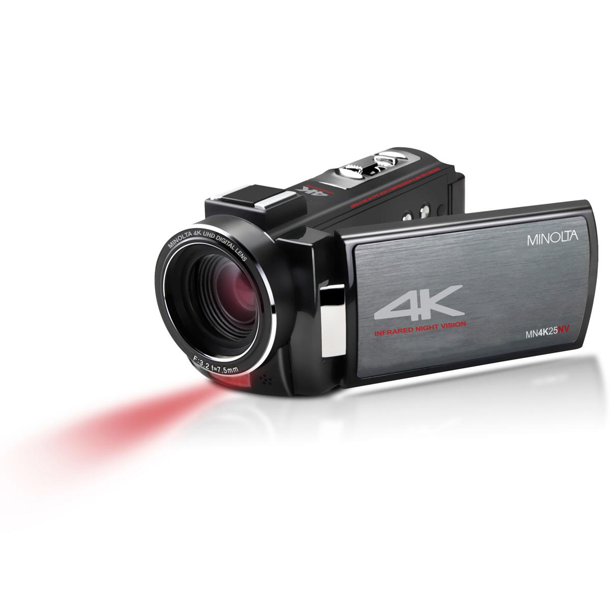 

Minolta MN4K25NV 4K Ultra HD 30MP 3" Touchscreen Camcorder w/Night Vision, Black
