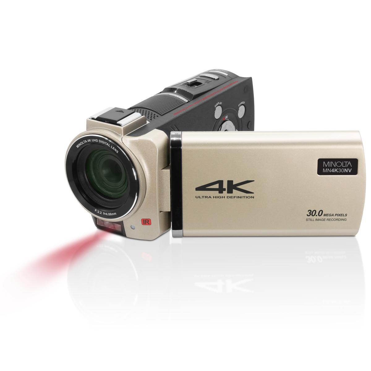 

Minolta MN4K30NV 4K UHD 30MP 3" Touch Camcorder with 4.88mm f/2.2 Lens,Champagne