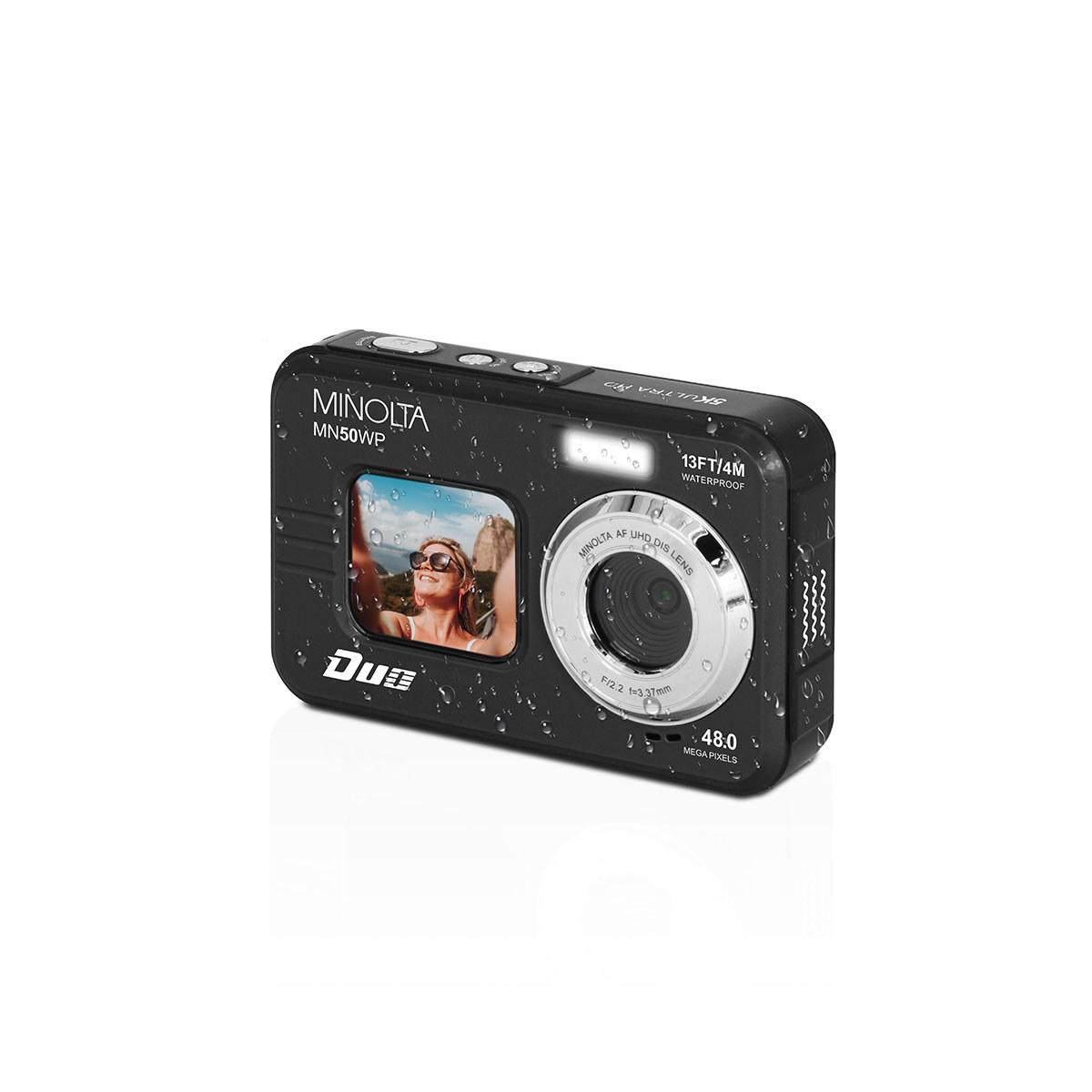 

Minolta MN50WP 48MP 5K Ultra HD Dual LCD Screen Waterproof Digital Camera Black