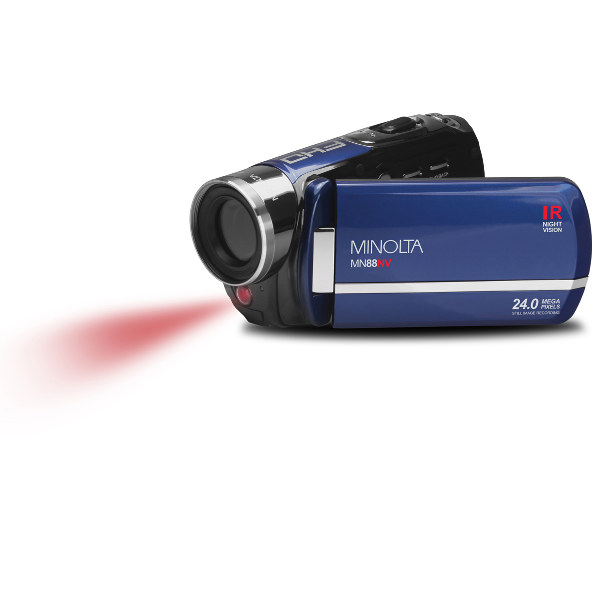

Minolta MN88NV Full HD 24MP 3" Touchscreen Night Vision Camcorder, Blue