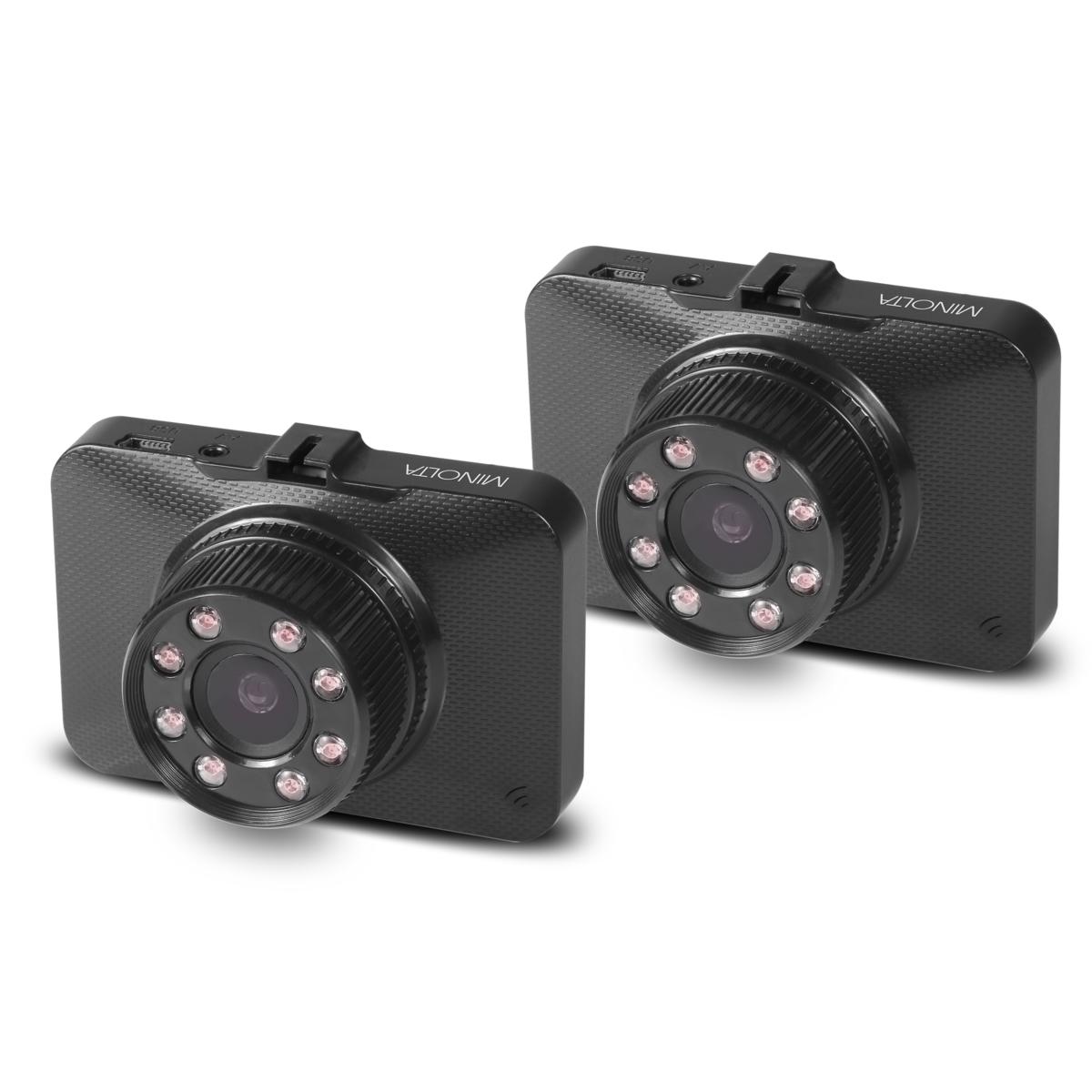 

Minolta MNCD260 12MP Full HD IR 2.2" LCD Screen Dash Camera, 2-Pack, Black