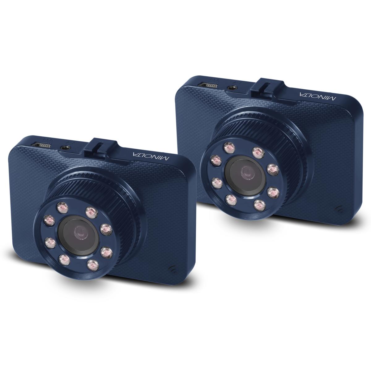 

Minolta MNCD260 12MP Full HD IR 2.2" LCD Screen Dash Camera, 2-Pack, Blue