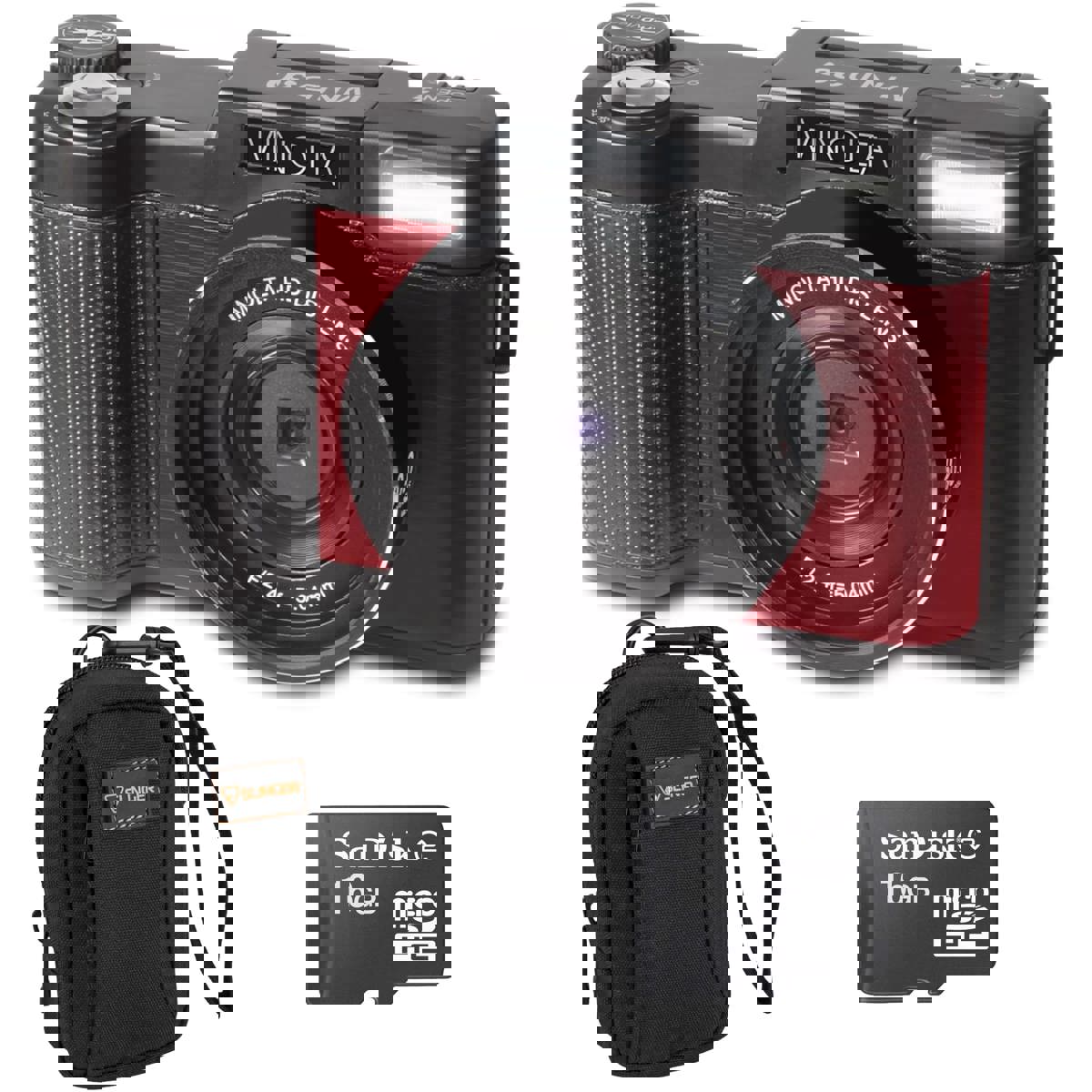 

Minolta MND30 30MP 2.7K QHD 3.0" LCD Screen Digital Camera, RED + Camera Bag