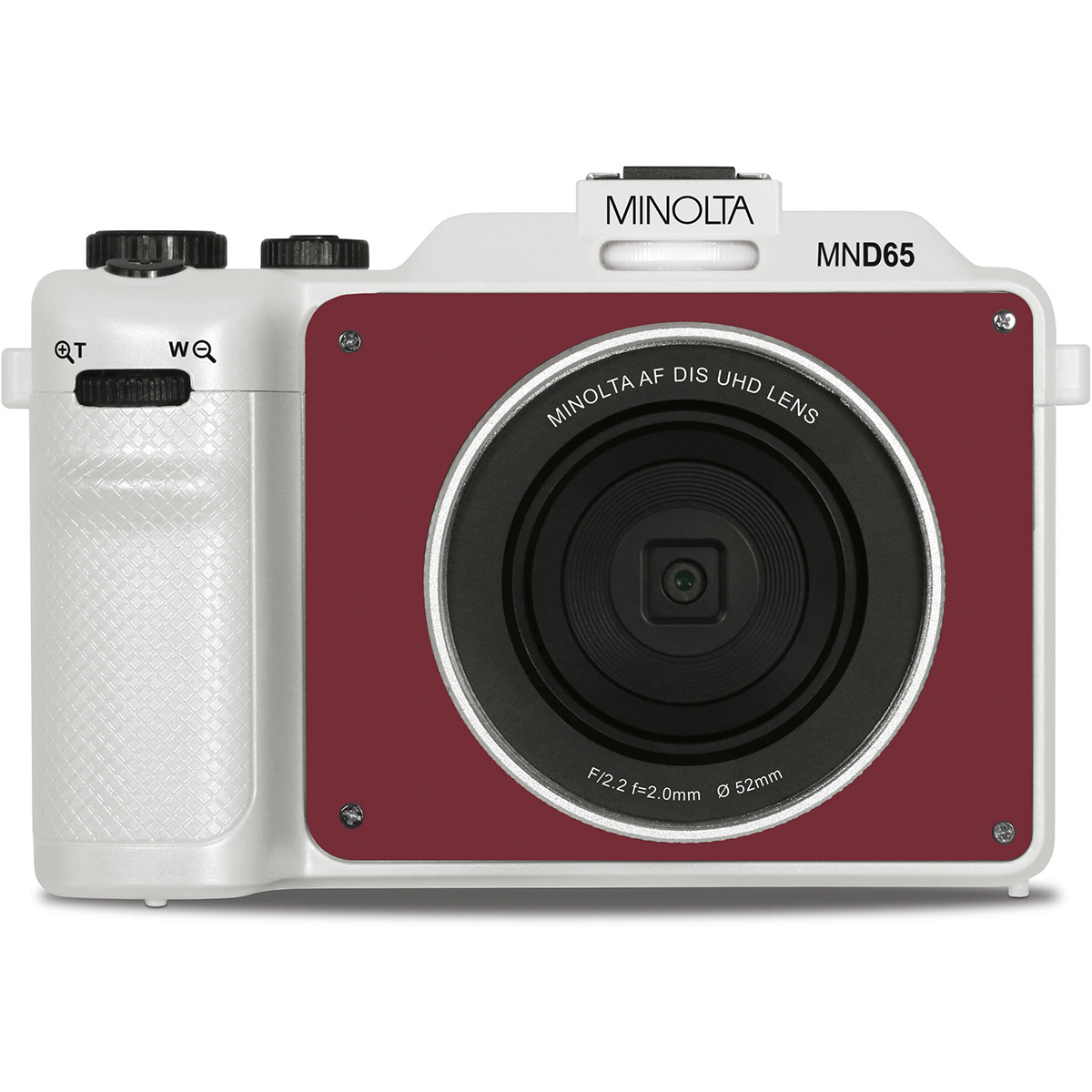 

Minolta MND65 56MP 4K Ultra HD Wi-Fi Selfie Shot Digital Camera White with Red Faceplate