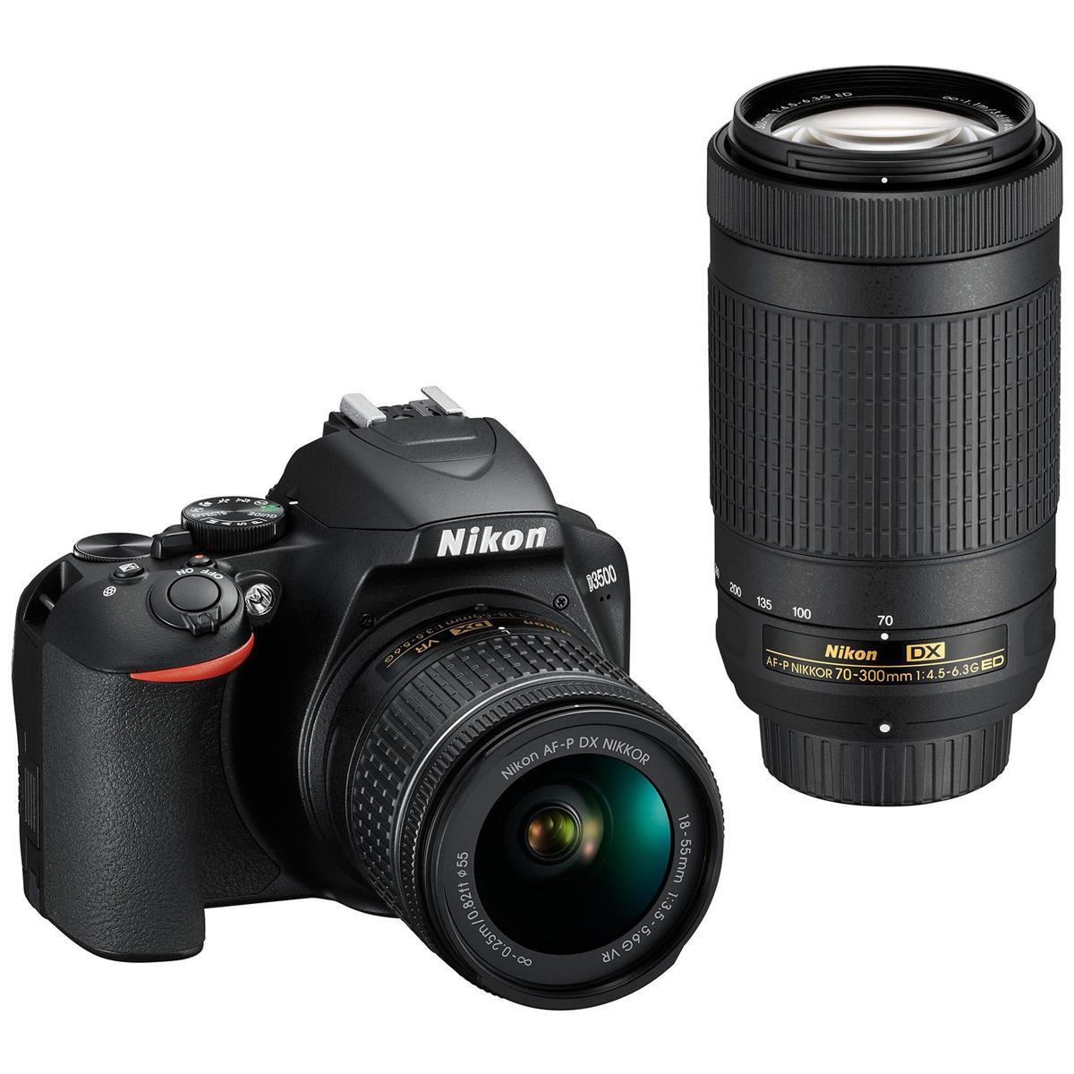 Nikon D3500 24MP DSLR Camera with NIKKOR 18-55mm and 70-300mm Lens