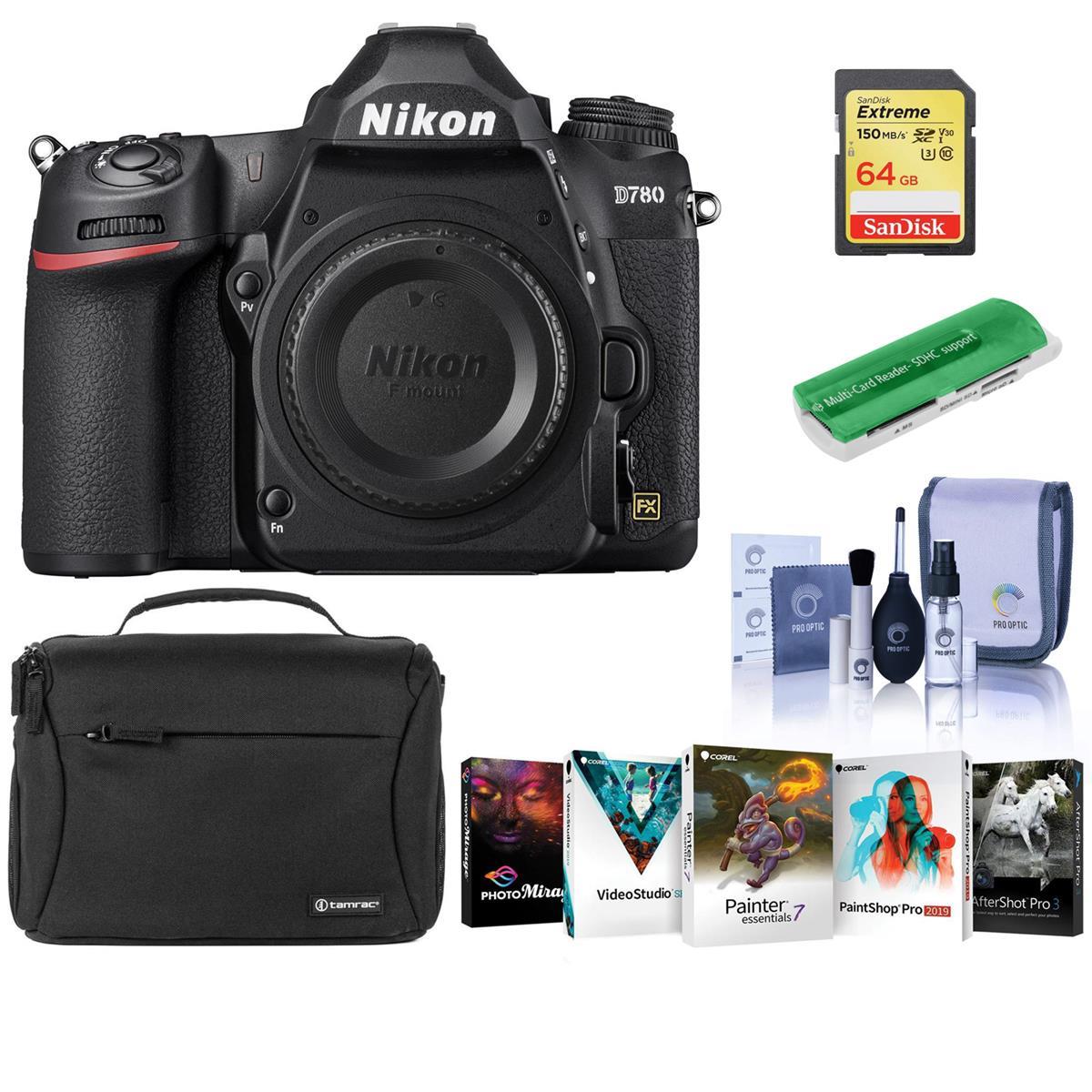 Nikon D780 FX-Format DSLR Camera Body - With Free PC Accessory Bundle