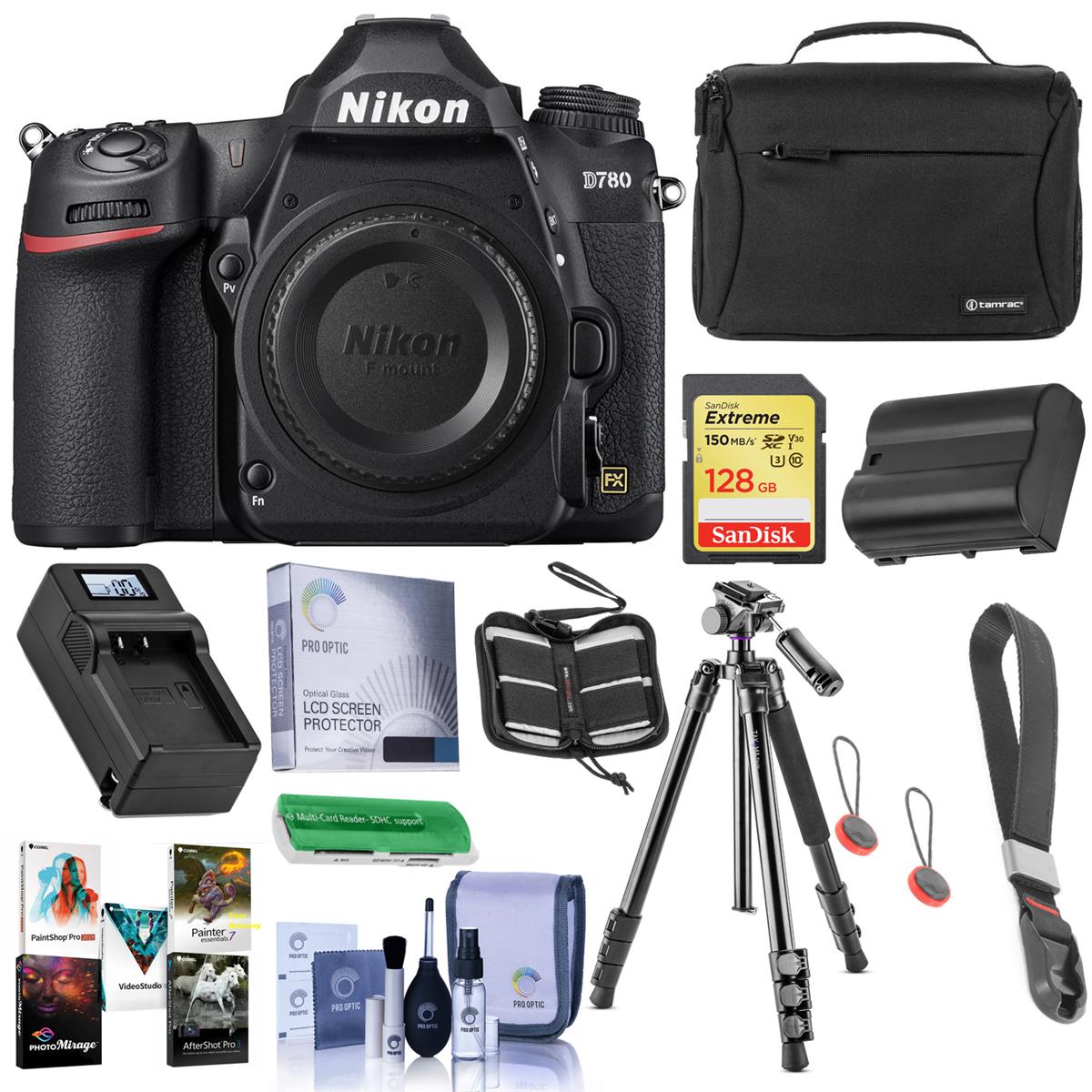 Nikon D780 FX-Format DSLR Camera Body - With Premium Accessory Bundle