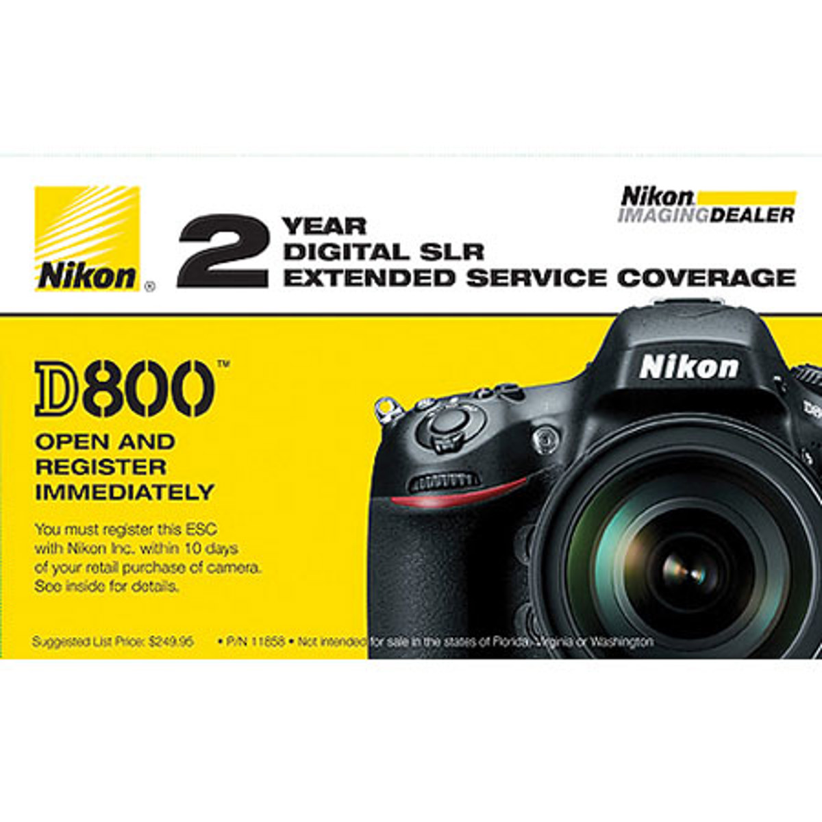 

Nikon 2 Year Extended Warranty, for D800, D800E, D810 Digital Cameras