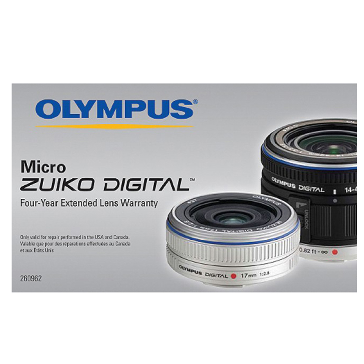 

Olympus 4 Year Extended Limited Warranty for Zuiko Digital Lens