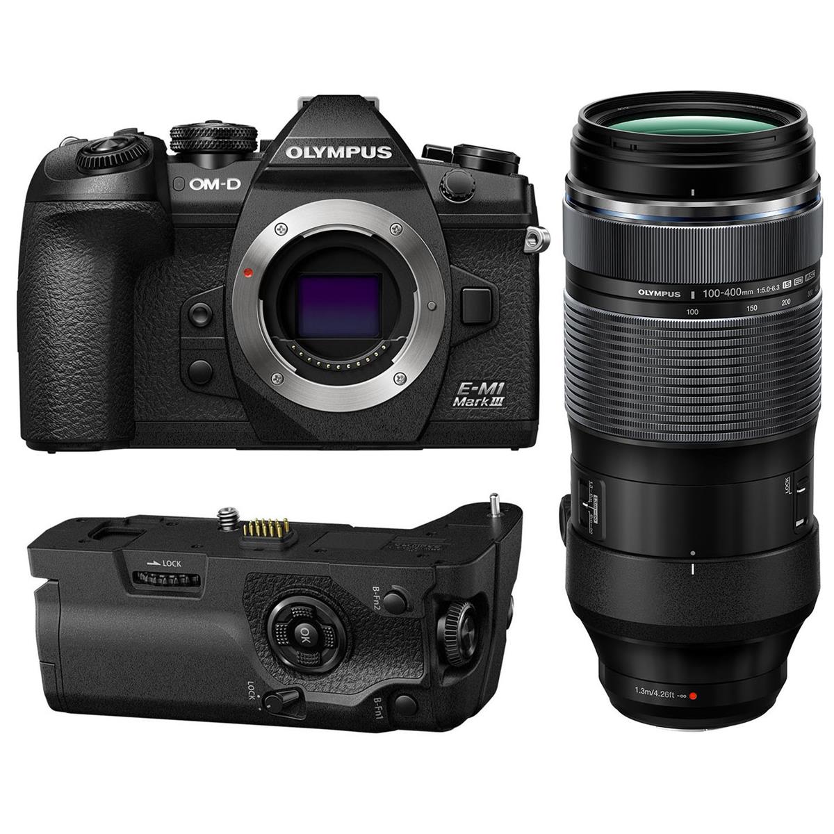 Image of Olympus OM-D E-M1 Mark III Mirrorless Camera with 100-400mm Lens