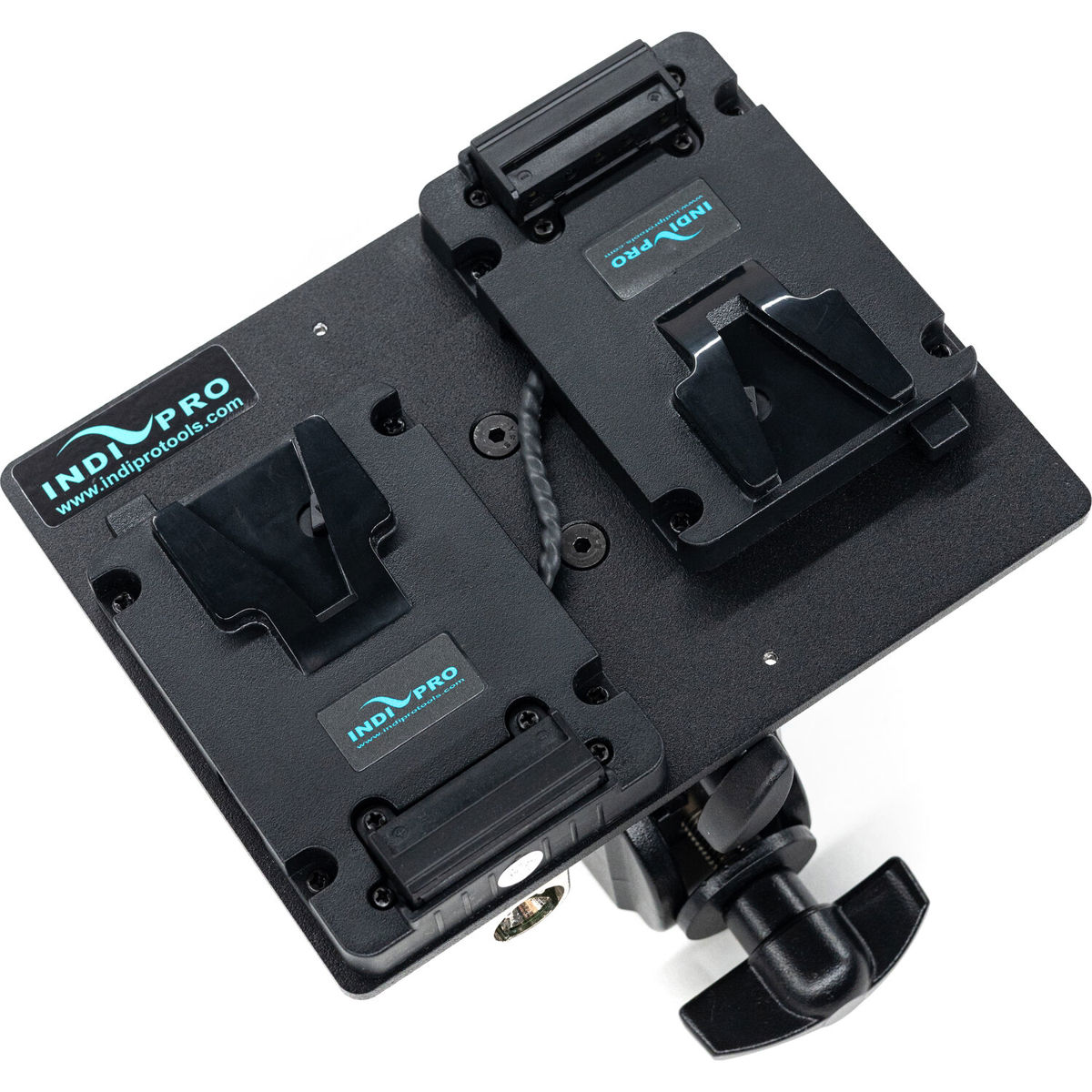 

IndiPRO Dual V-Mount Battery Adapter Plate with 3-Pin XLR to Locking Clamp