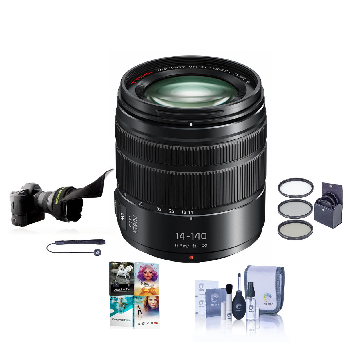 

Panasonic Lumix G Vario 14-140mm f/3.5-5.6 II Lens for MFT with PC Acc Kit