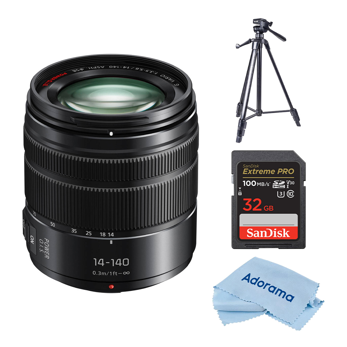 

Panasonic Lumix G Vario 14-140mm f/3.5-5.6 II Lens for MFT with Tripod Kit