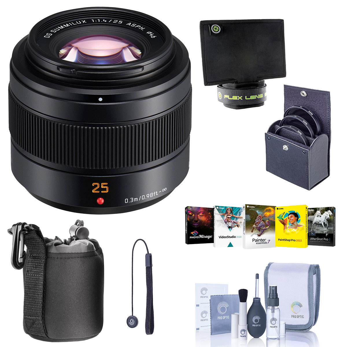 

Panasonic Lumix G Leica DG Summilux II 25mm f/1.4 Lens for MFT with PC Acc Kit