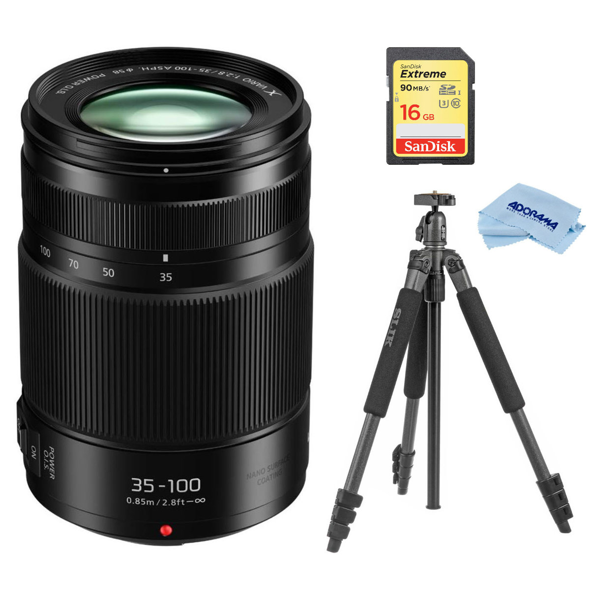 

Panasonic Lumix G X Vario 35-100mm f/2.8 II Lens for MFT with 203AGH Tripod Kit