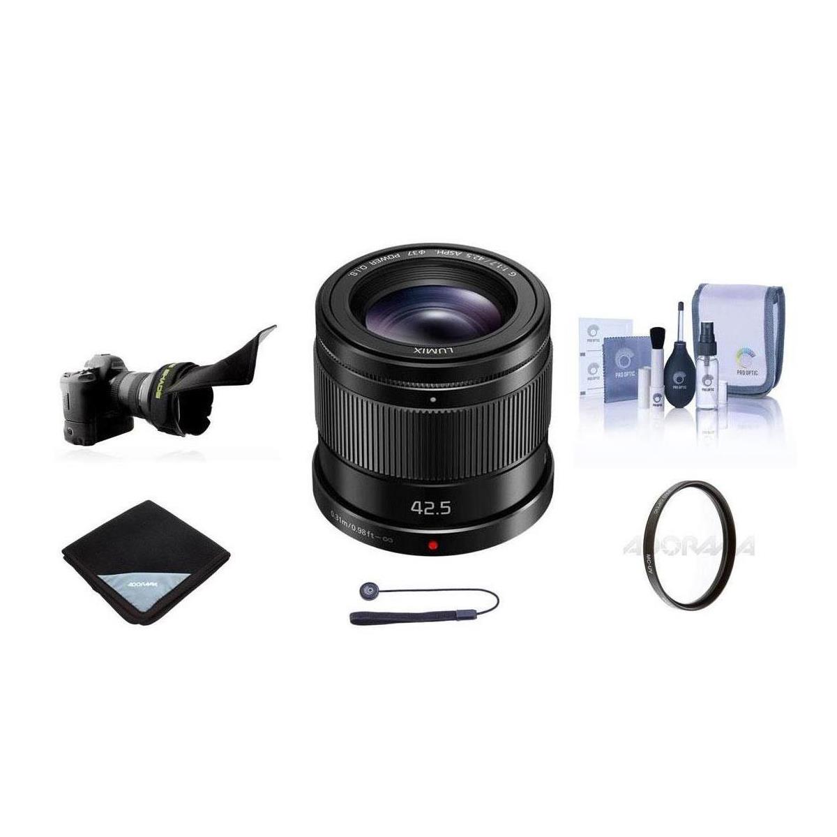 Image of Panasonic Lumix G 42.5mm f/1.7 Aspherical Lens for MFT with Accessories Kit