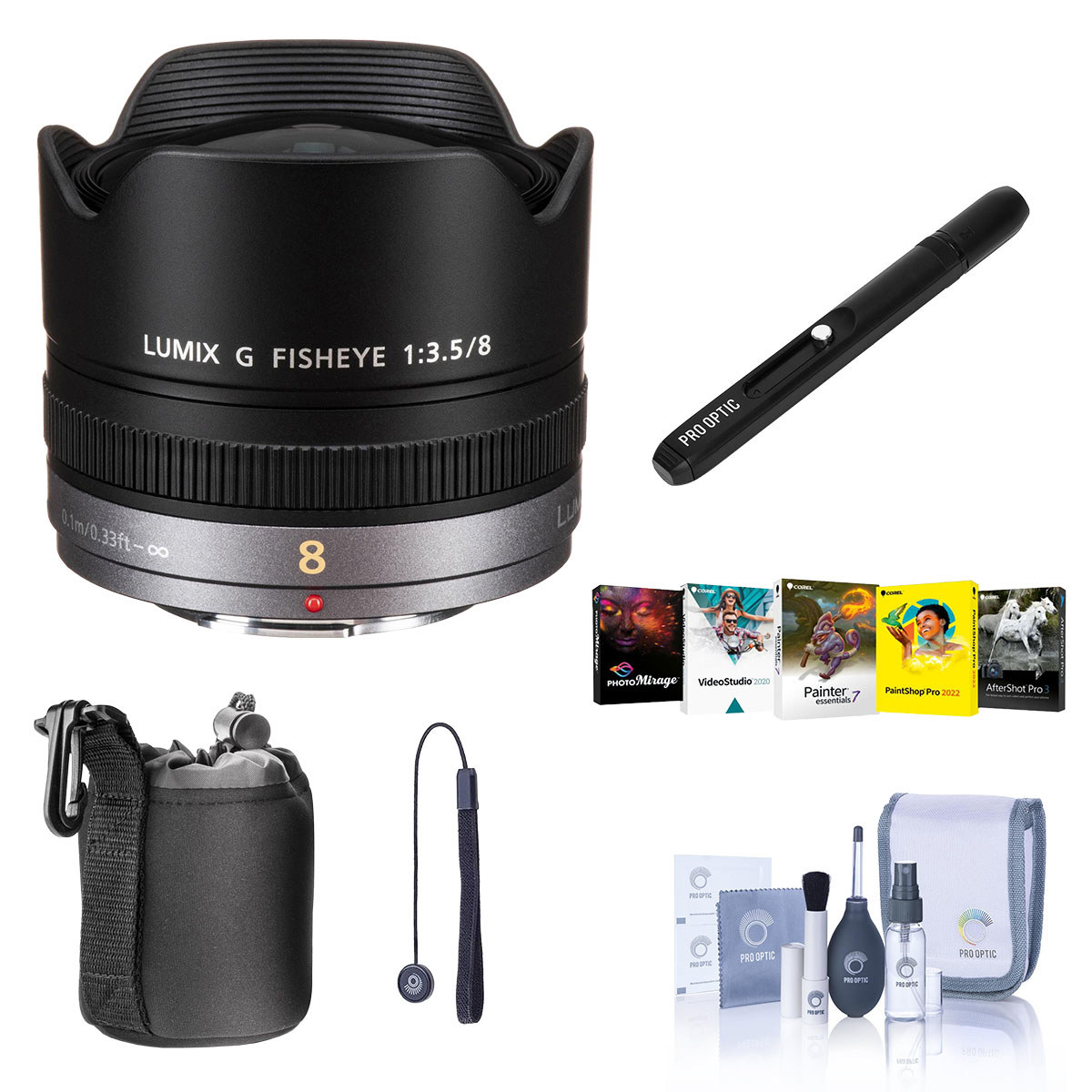 

Panasonic Lumix G Fisheye 8mm f/3.5 Lens for MFT with Free Accessories Kit