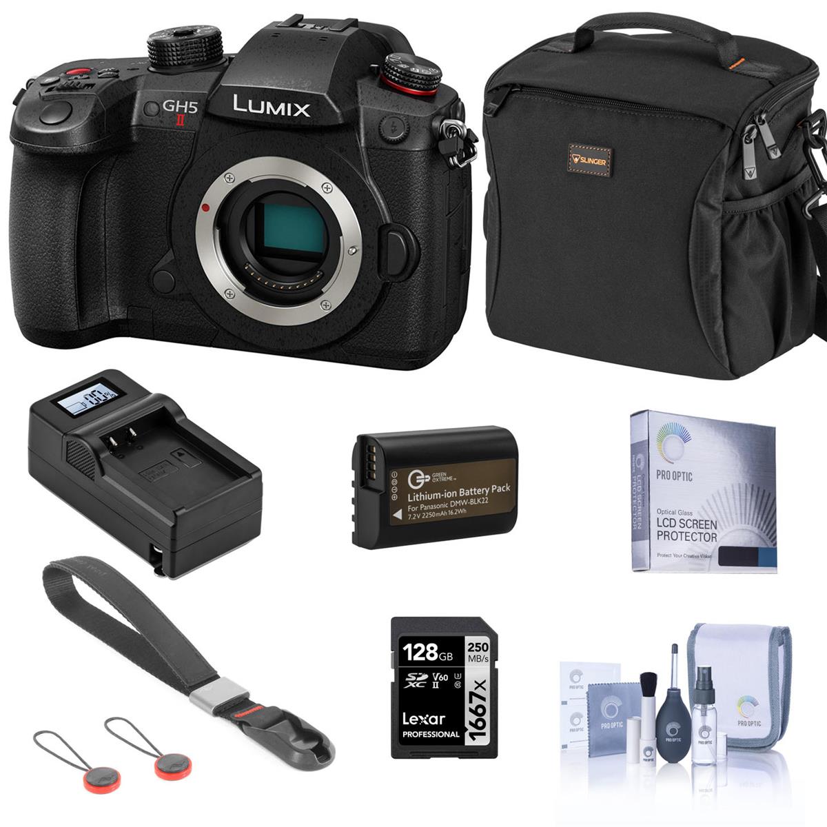 Panasonic Lumix GH5 II Mirrorless Camera Body with Essential Accessories Kit