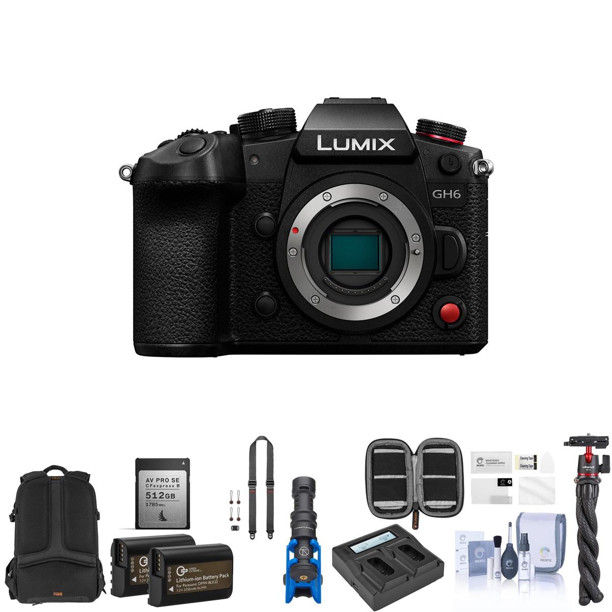 Image of Panasonic Lumix GH6 Mirrorless Camera Body with Complete Accessories Kit